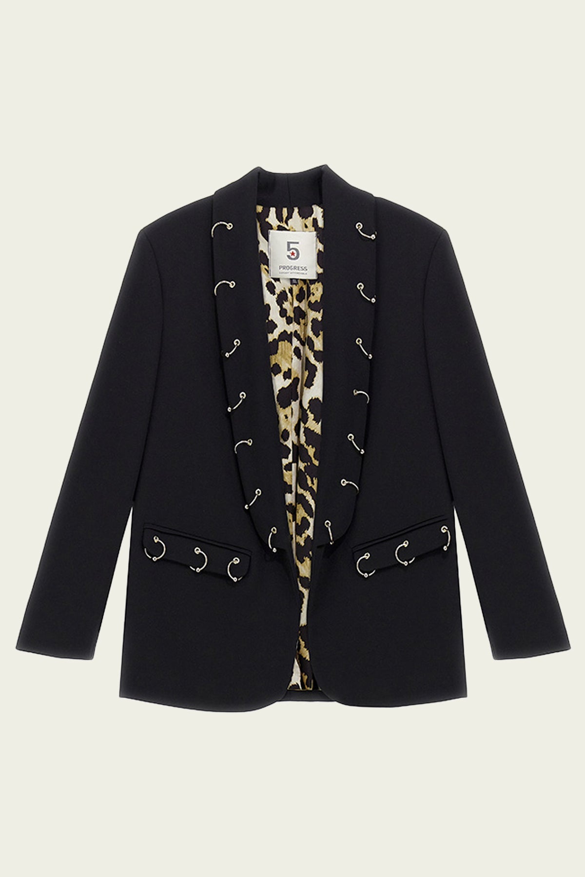 Shop 5 Progress Blazer With Gold Piercings In Black