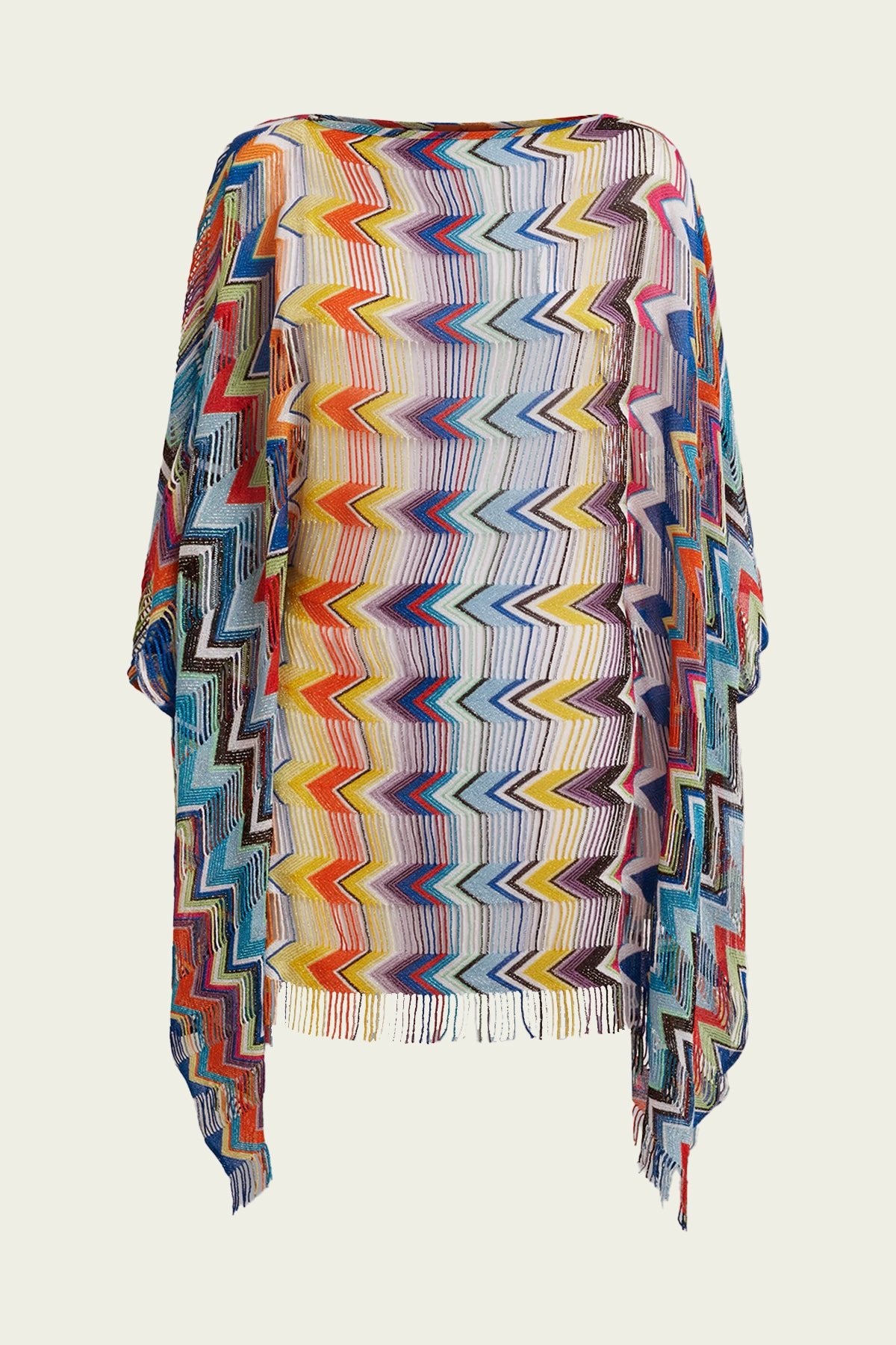 Chevron Fringe Kaftan in Multicolor Carioca