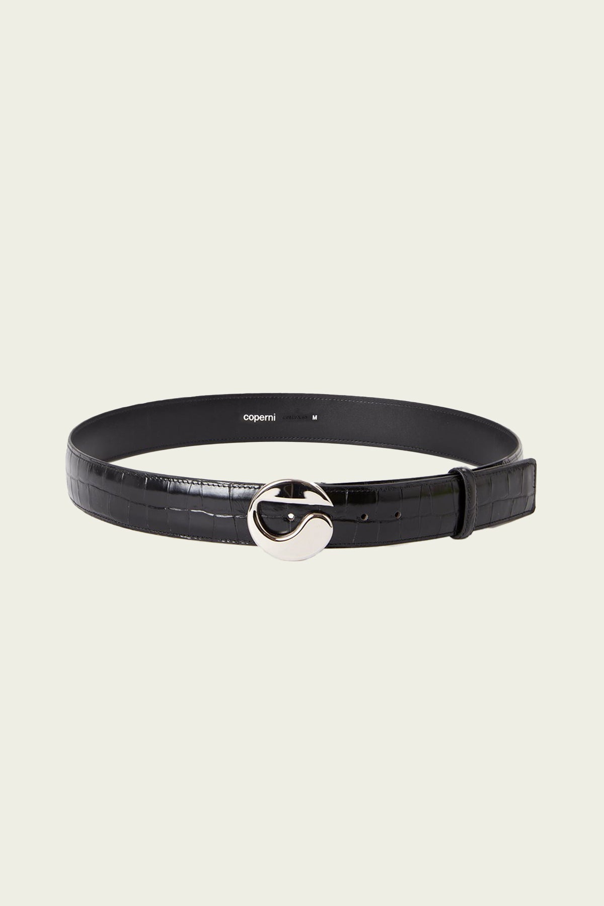 Croco Coperni Logo Leather Belt in Black