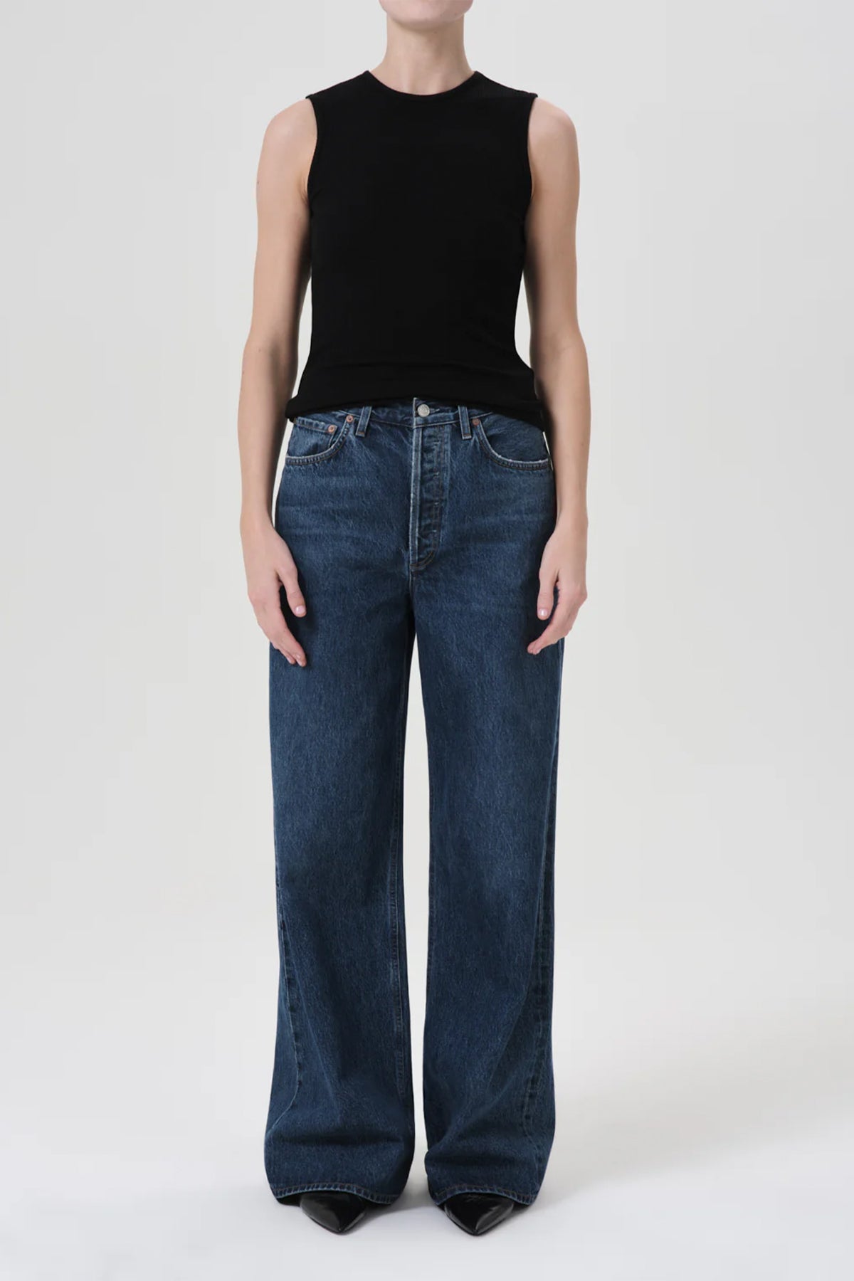 Dame High-Rise Wide-Leg No Cuff Jean in Enamour