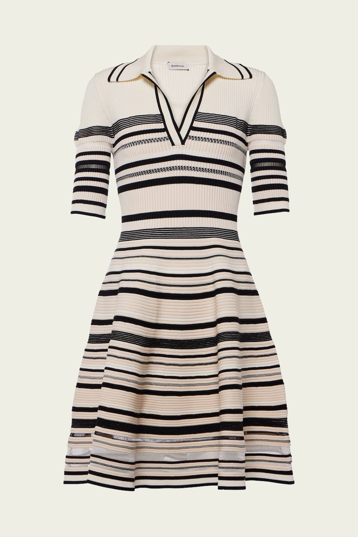 Dessie Mini Dress in Black Stripe