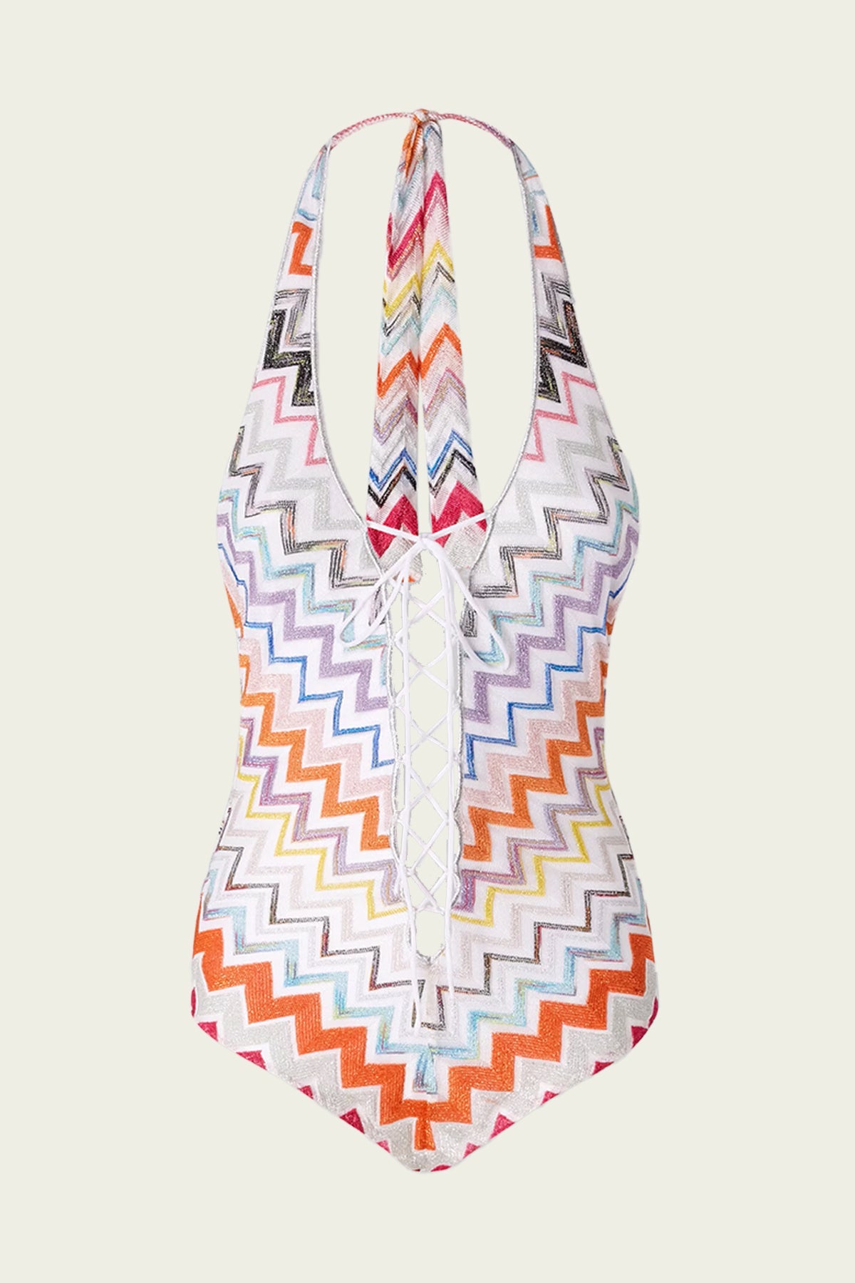 Shop Missoni Zig-zag One-piece Swimsuit In Multicolor