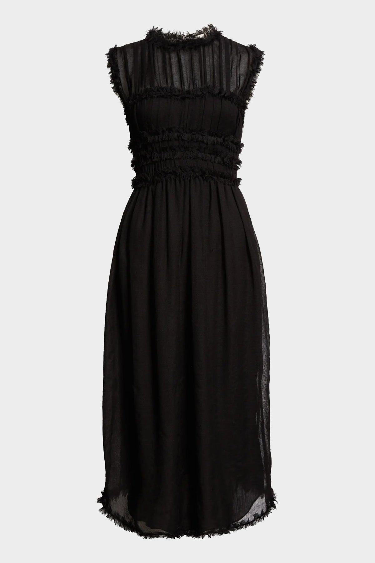 Aberdeen Wool Midi Dress in Noir