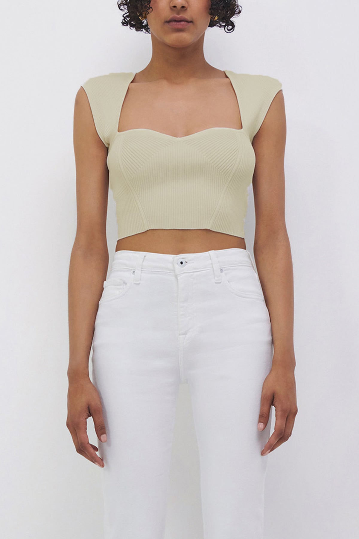 Abia Cropped Top in Almond