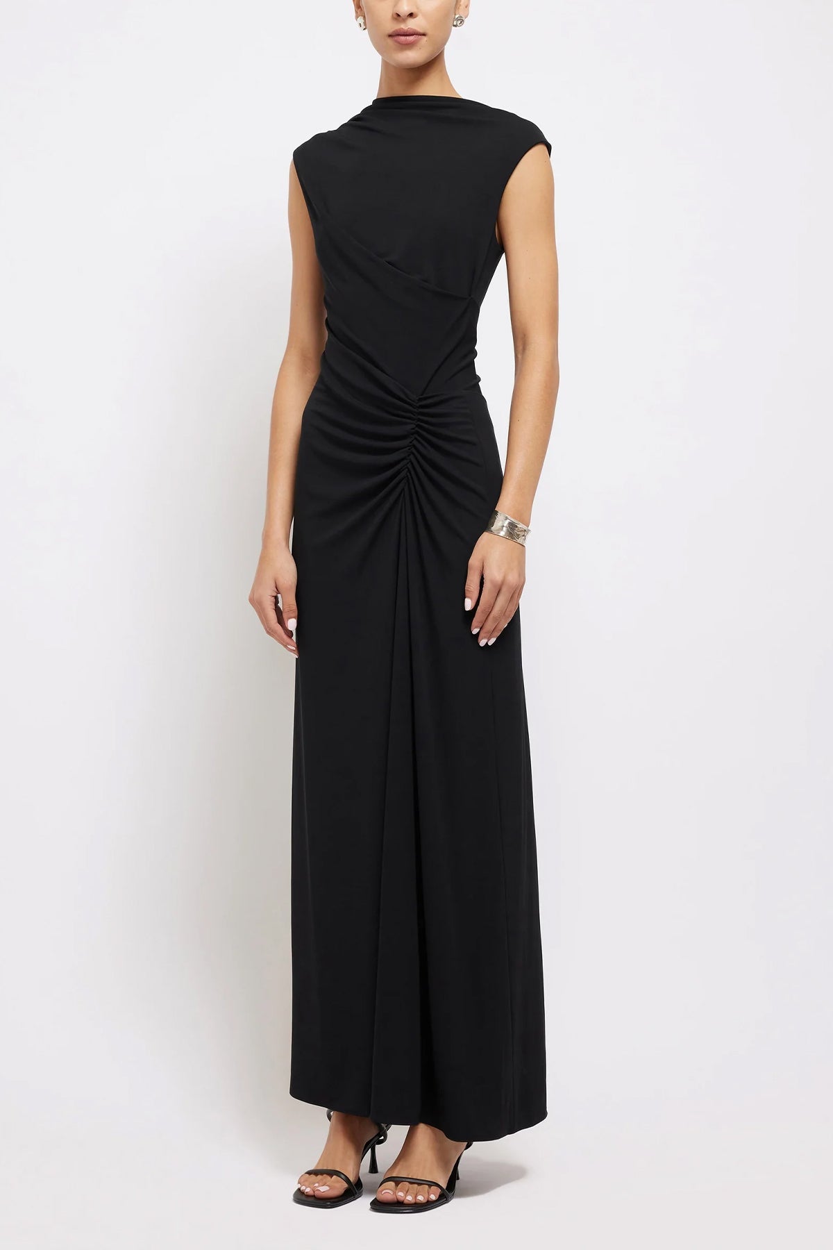 Acacia Sleeveless Midi Dress in Black