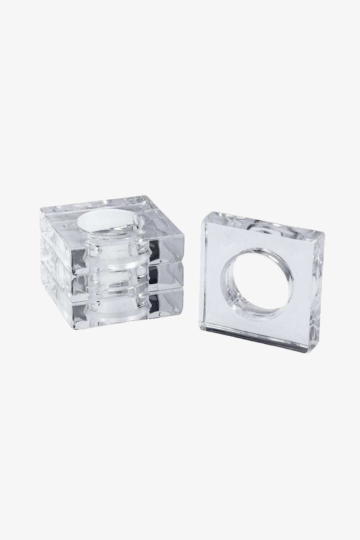 Acrylic Napkin Rings in Clear - Set of 4