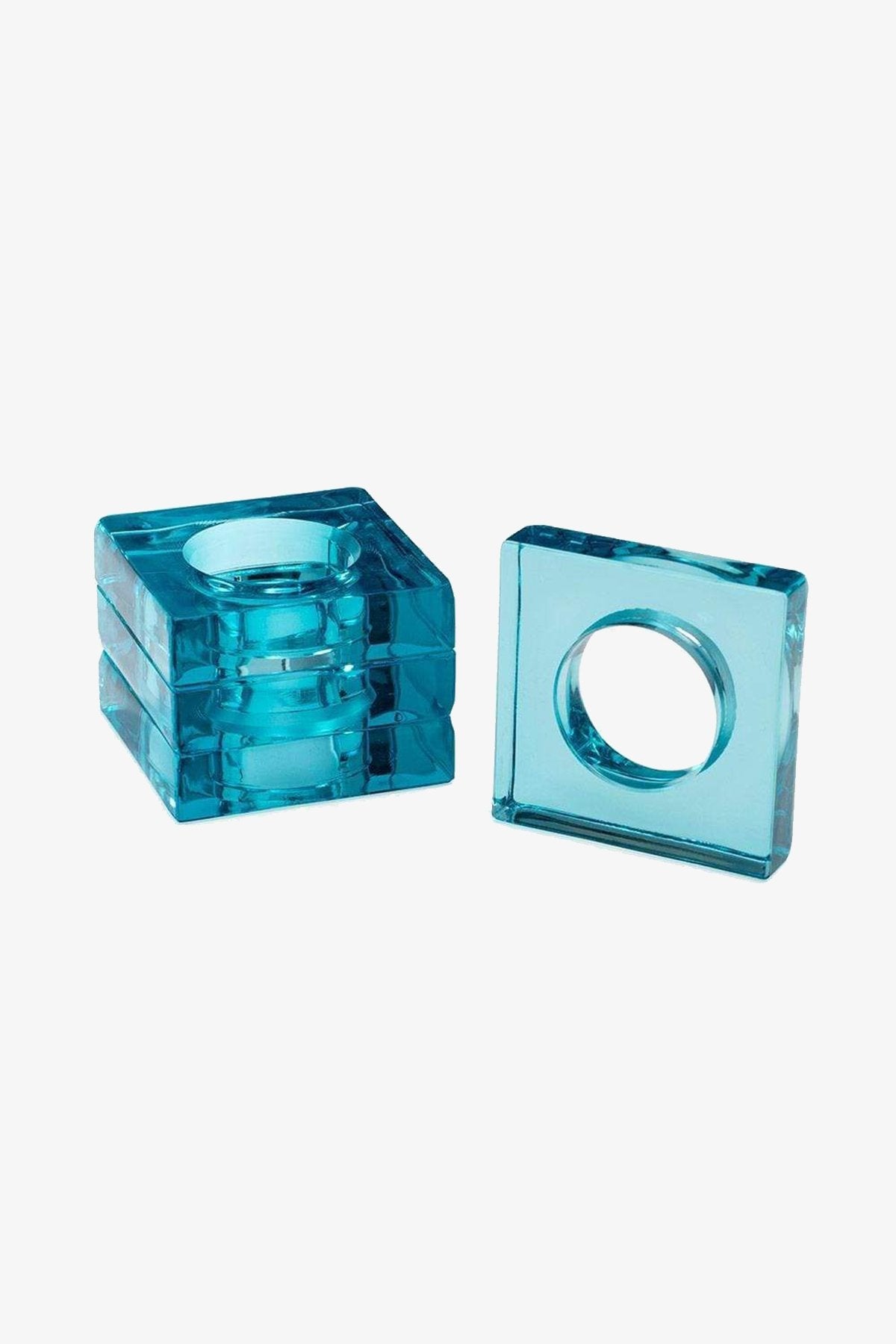 Acrylic Napkin Rings in Turquoise - Set of 4