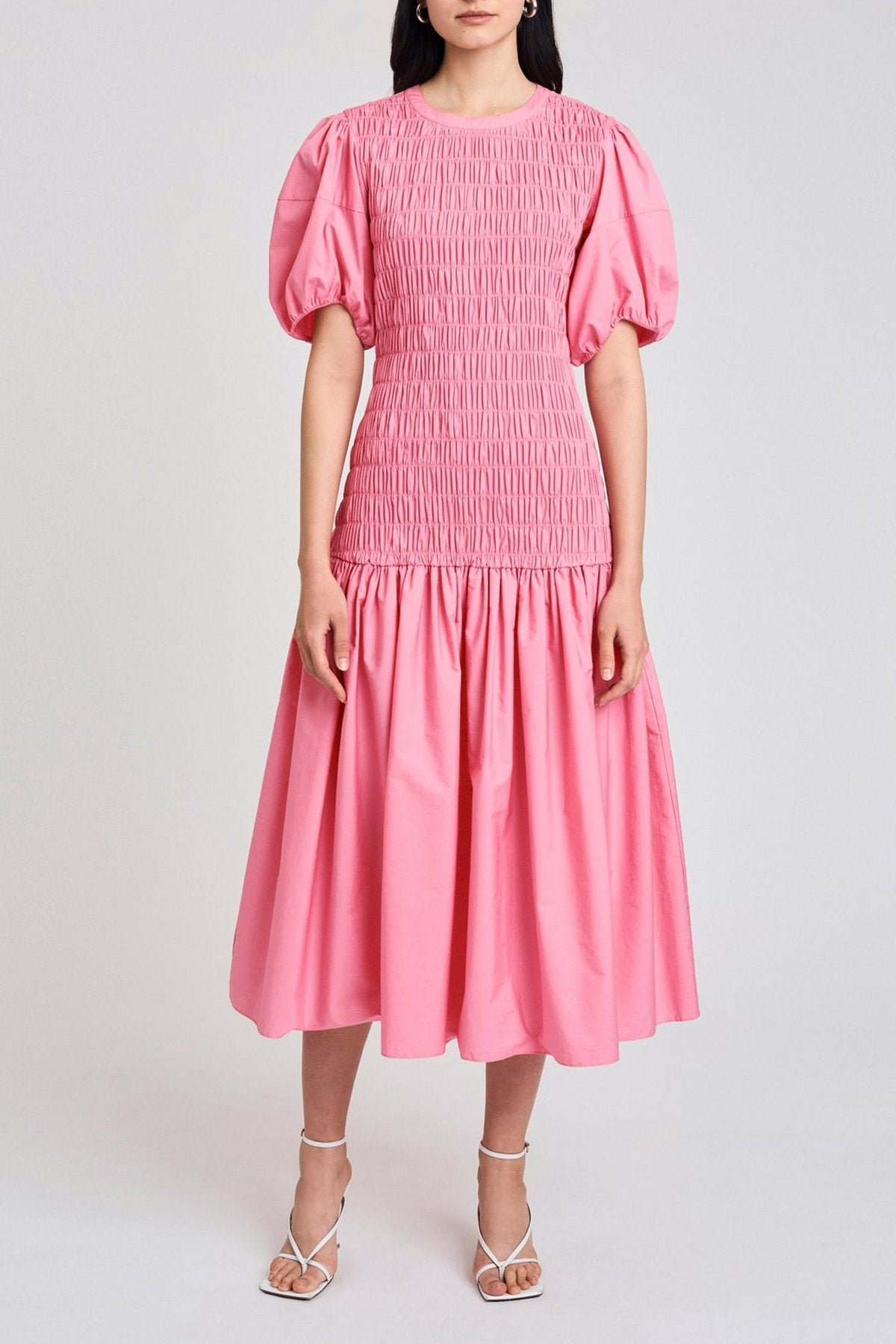 Amaya Smocked Dress in Peony