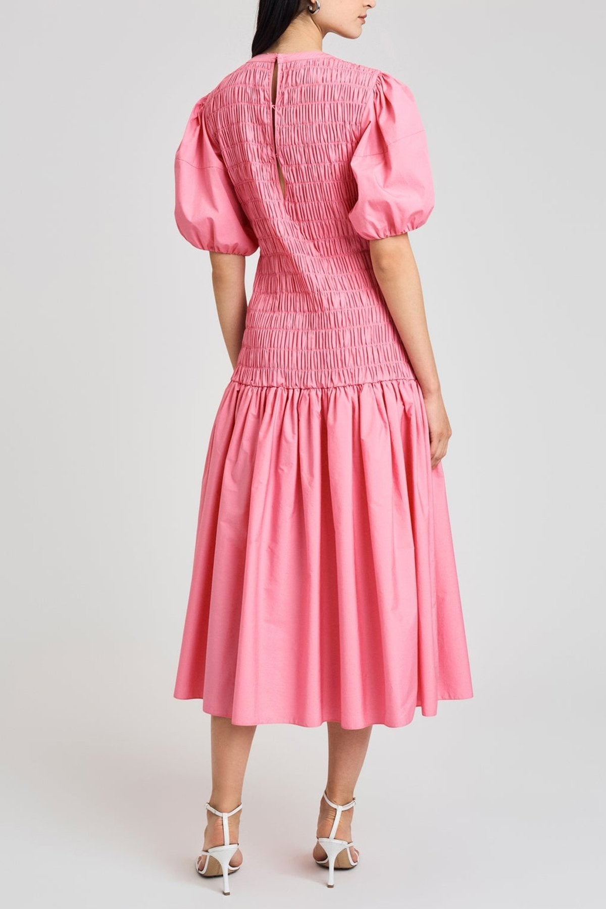 Amaya Smocked Dress in Peony