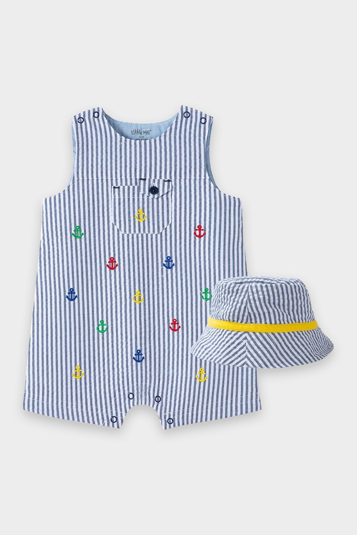 Anchor Sunsuit & Hat in Navy