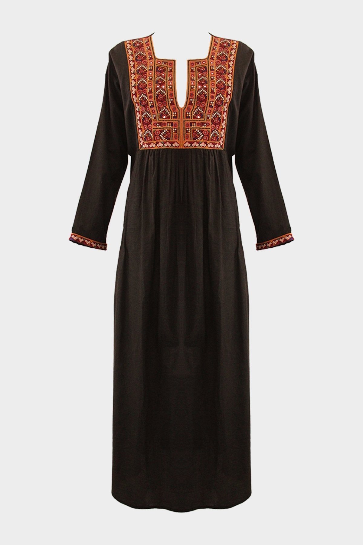 Anita Long Dress in Black Opal