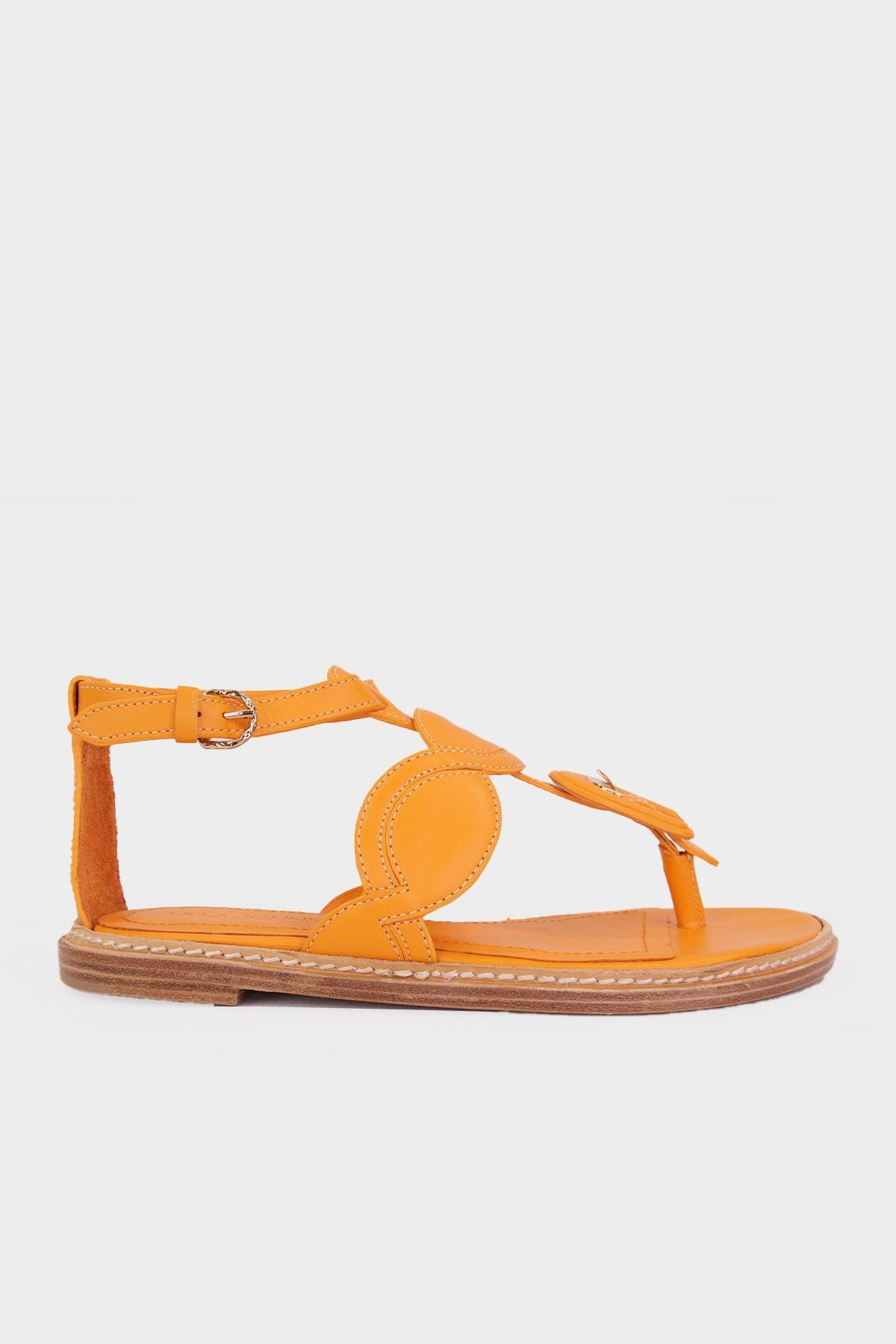 Arabella Braided Leather Sandal in Marigold