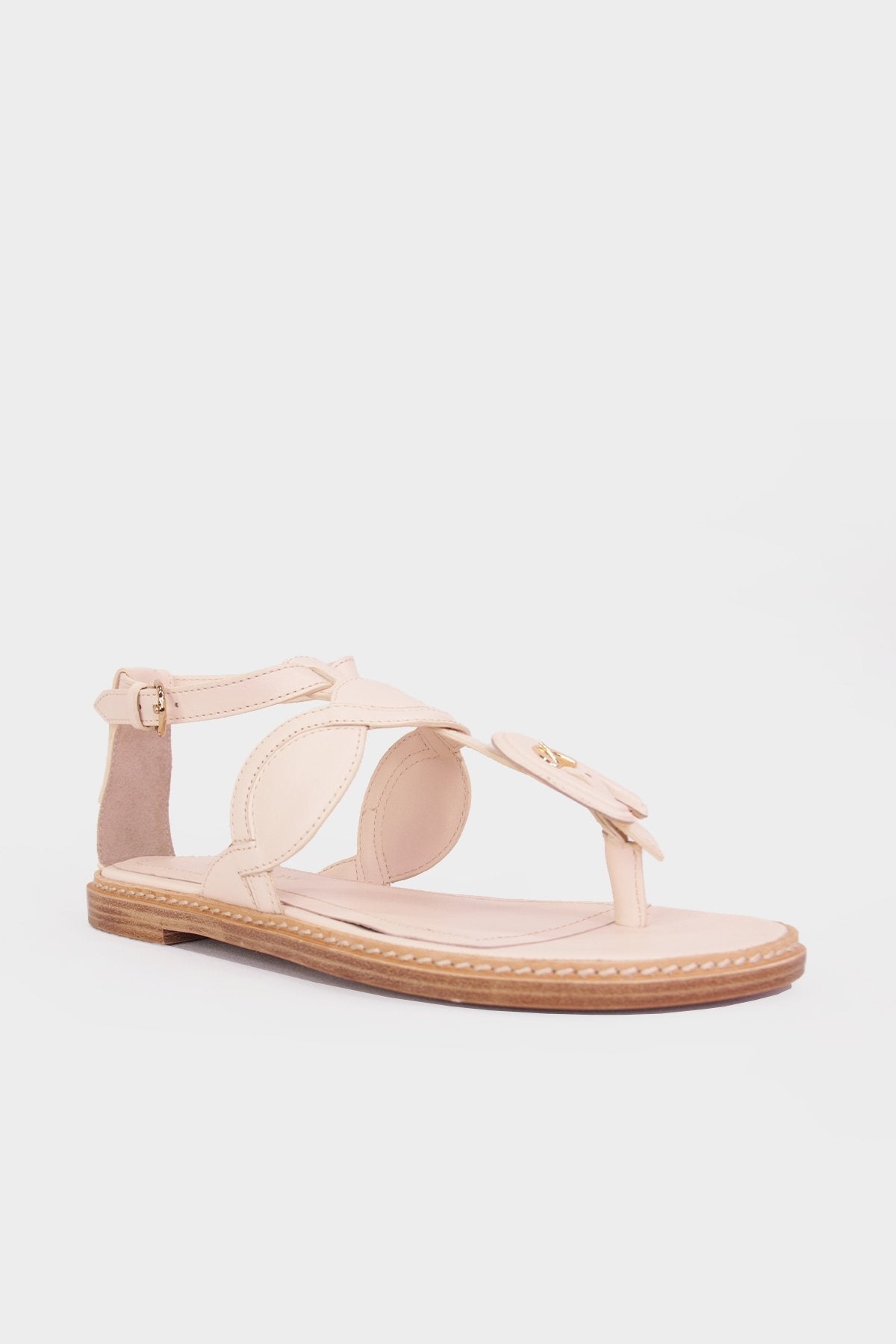 Arabella Braided Leather Sandal in Pearled Ivory