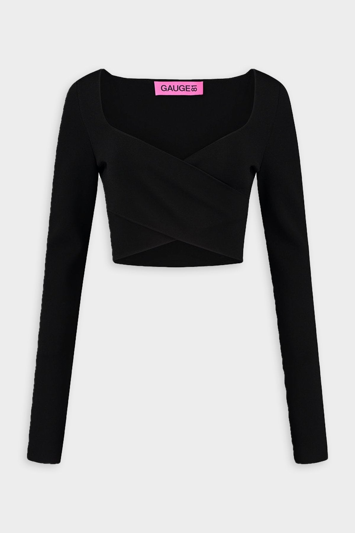 Arges Long Sleeve Crop Top in Black