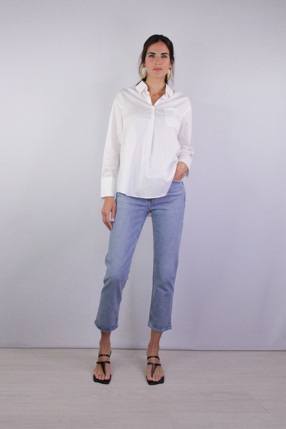 Ari Popover Shirt in White