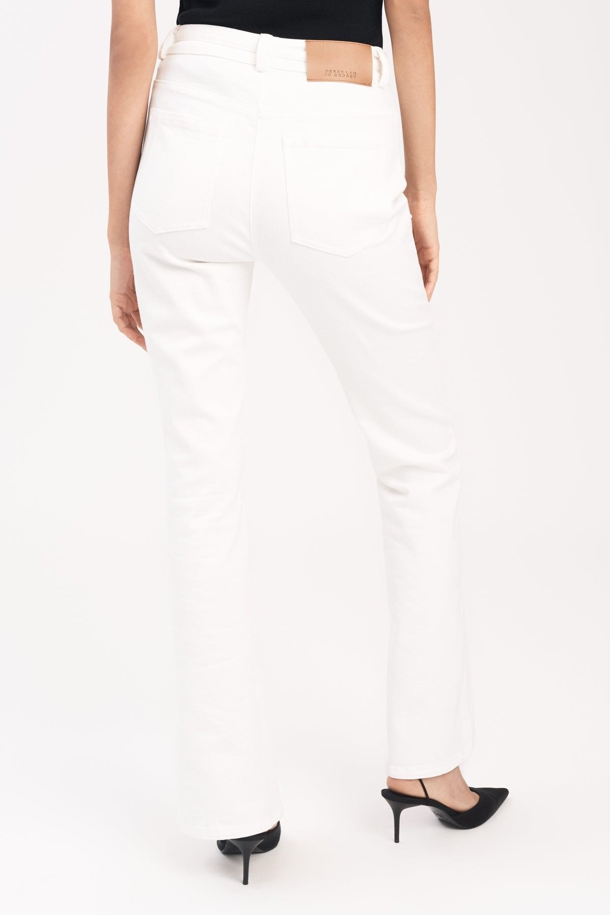 Aspen High Waisted Flare Pant in Ecru