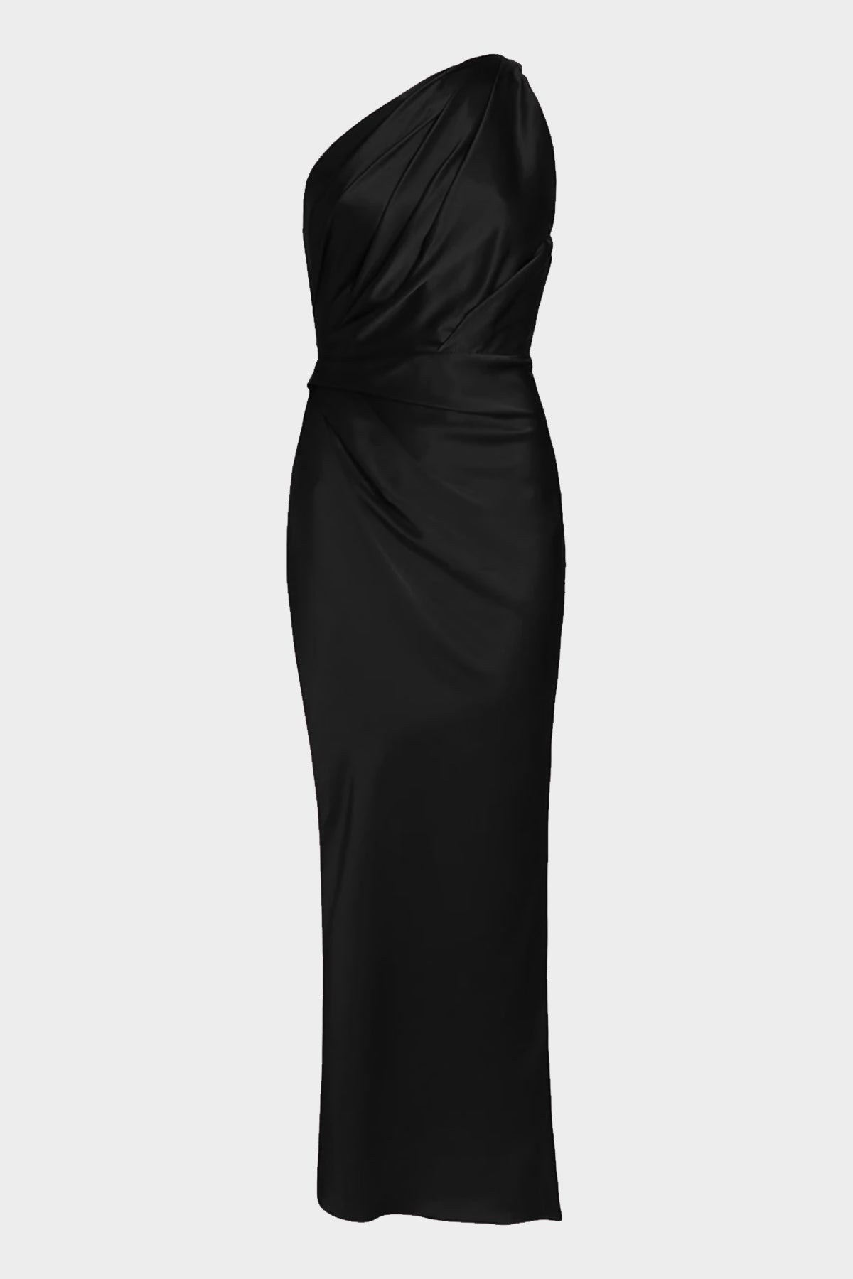 Asymmetrical Drape Dress in Black