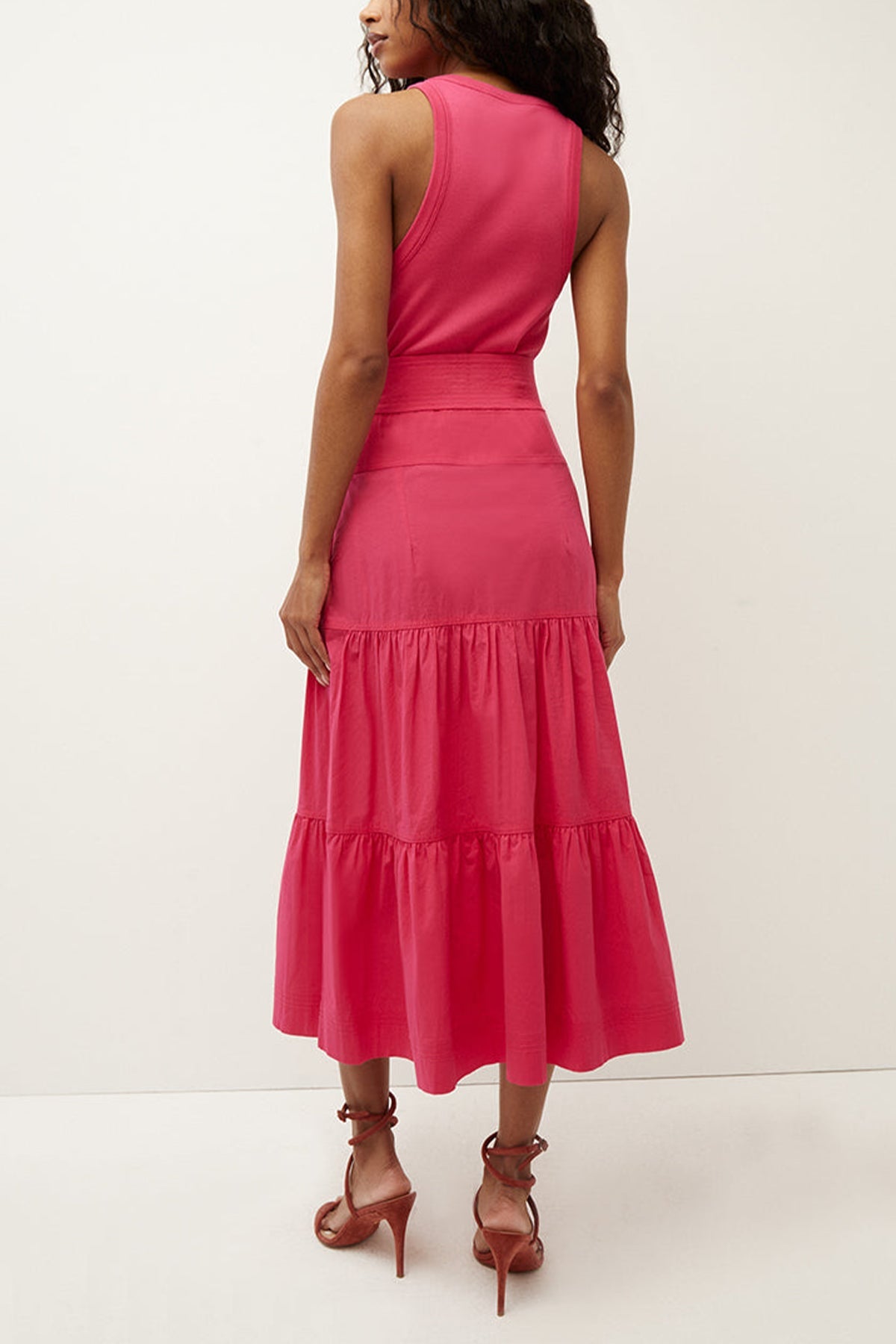 Austyn Tiered Dress in Fuchsia