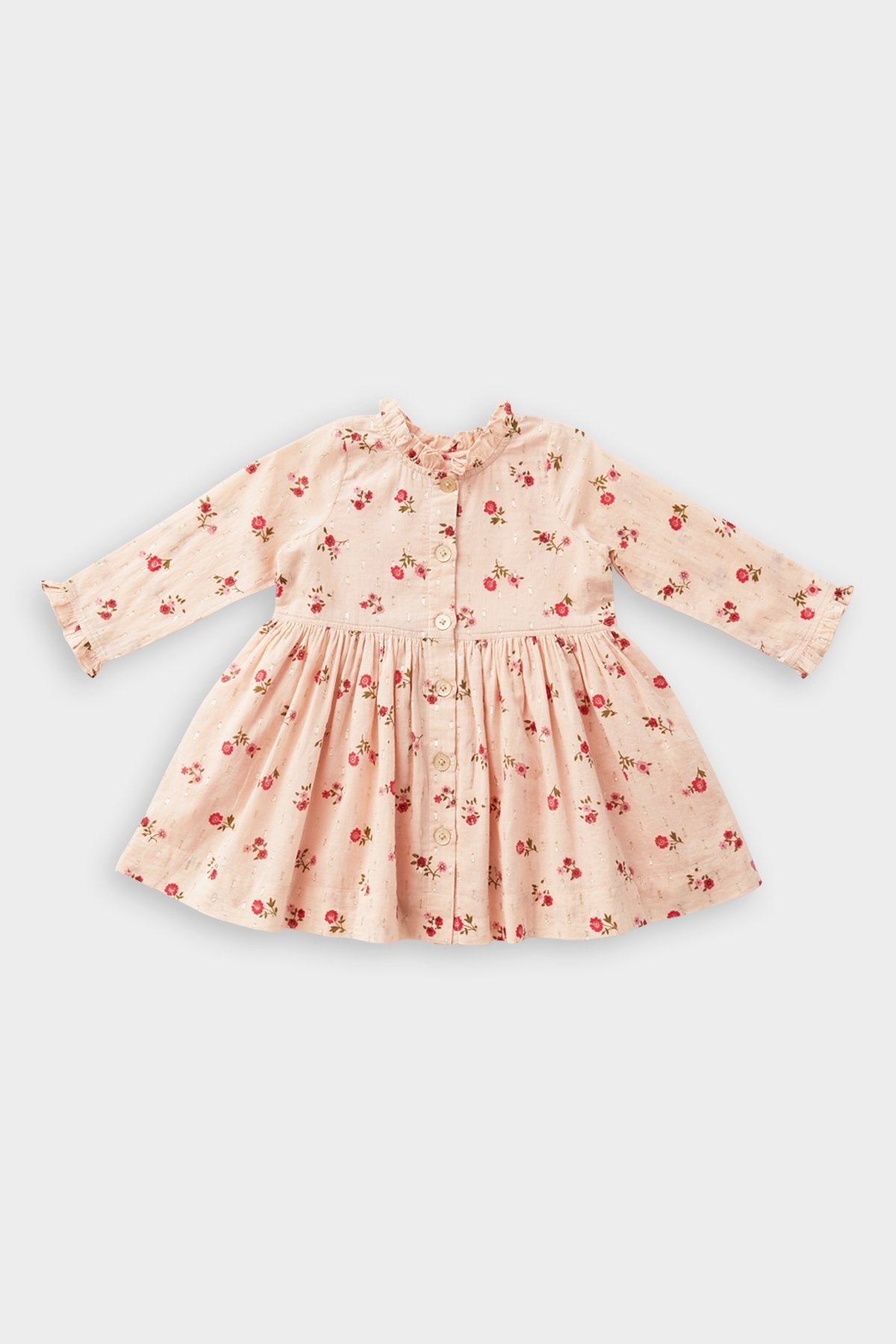 Baby Autumn Dress in Lurex Wallpaper Floral