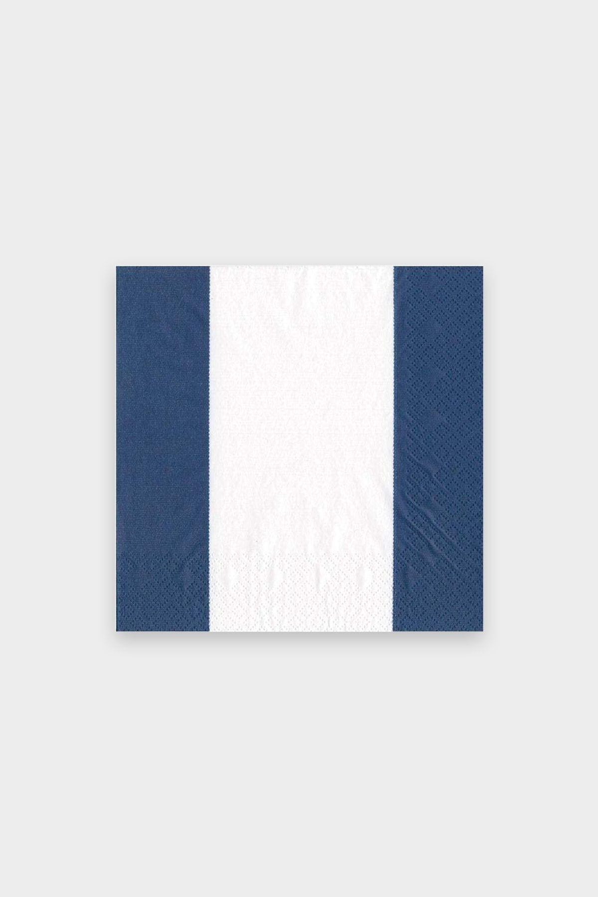 Bandol Stripe Paper Cocktail Napkins in Navy