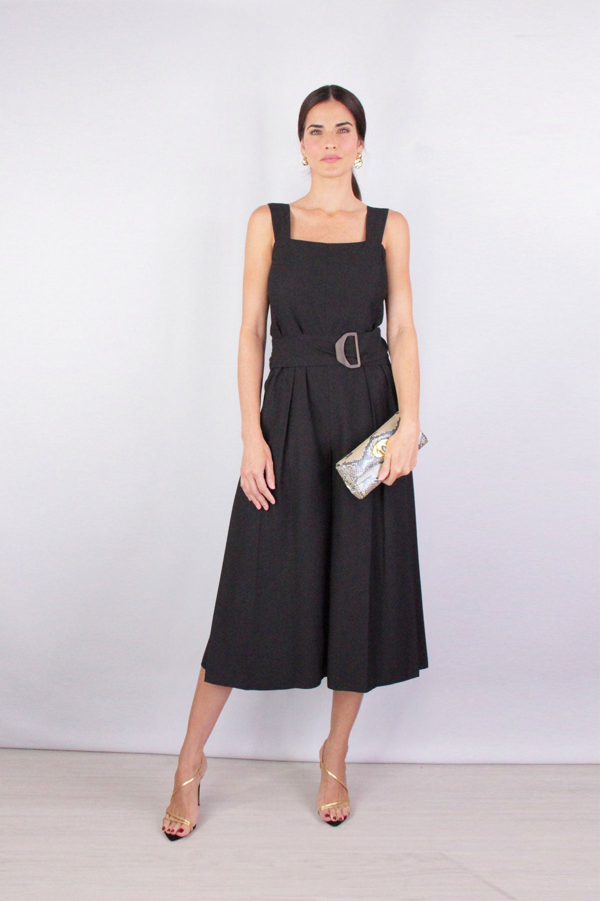 Belted Jumpsuit in Black