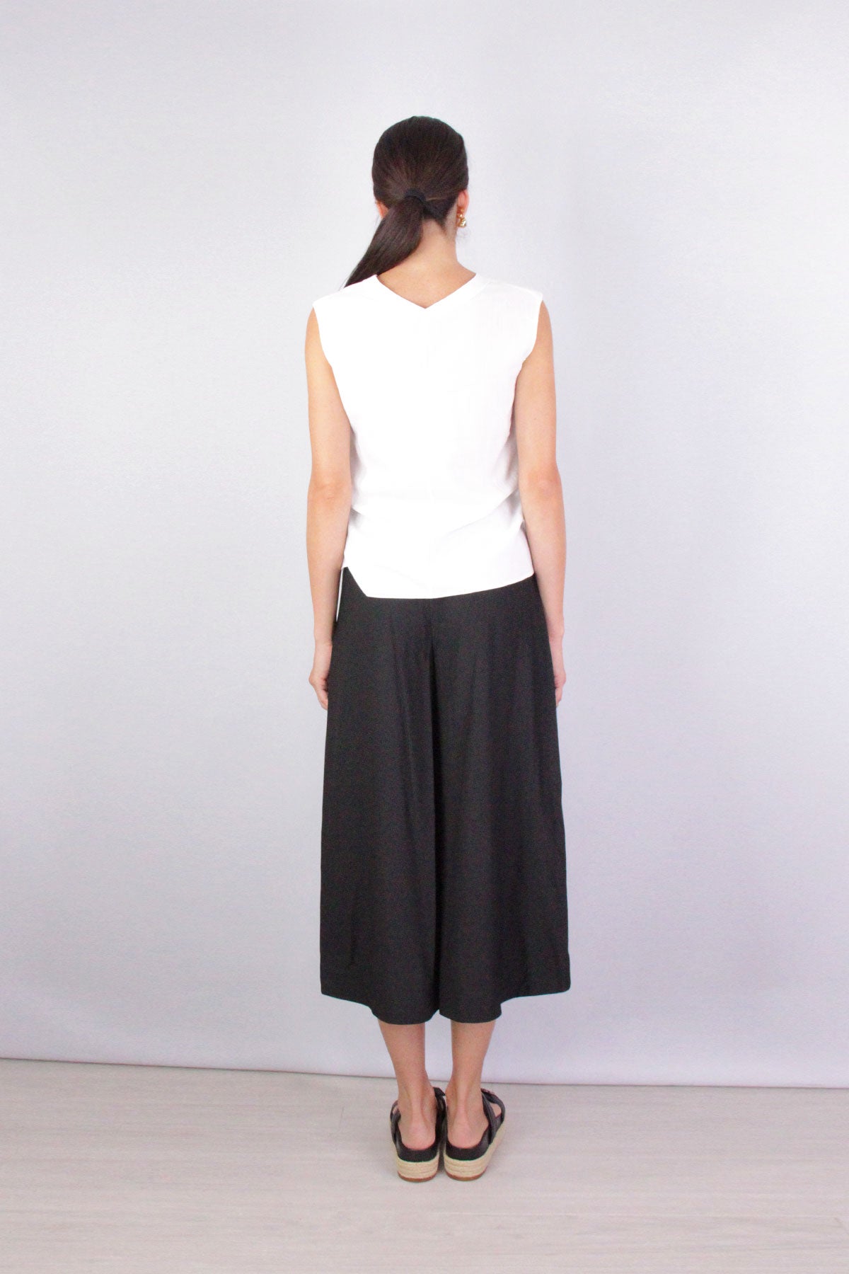 Belted Palazzo Culotte in Black