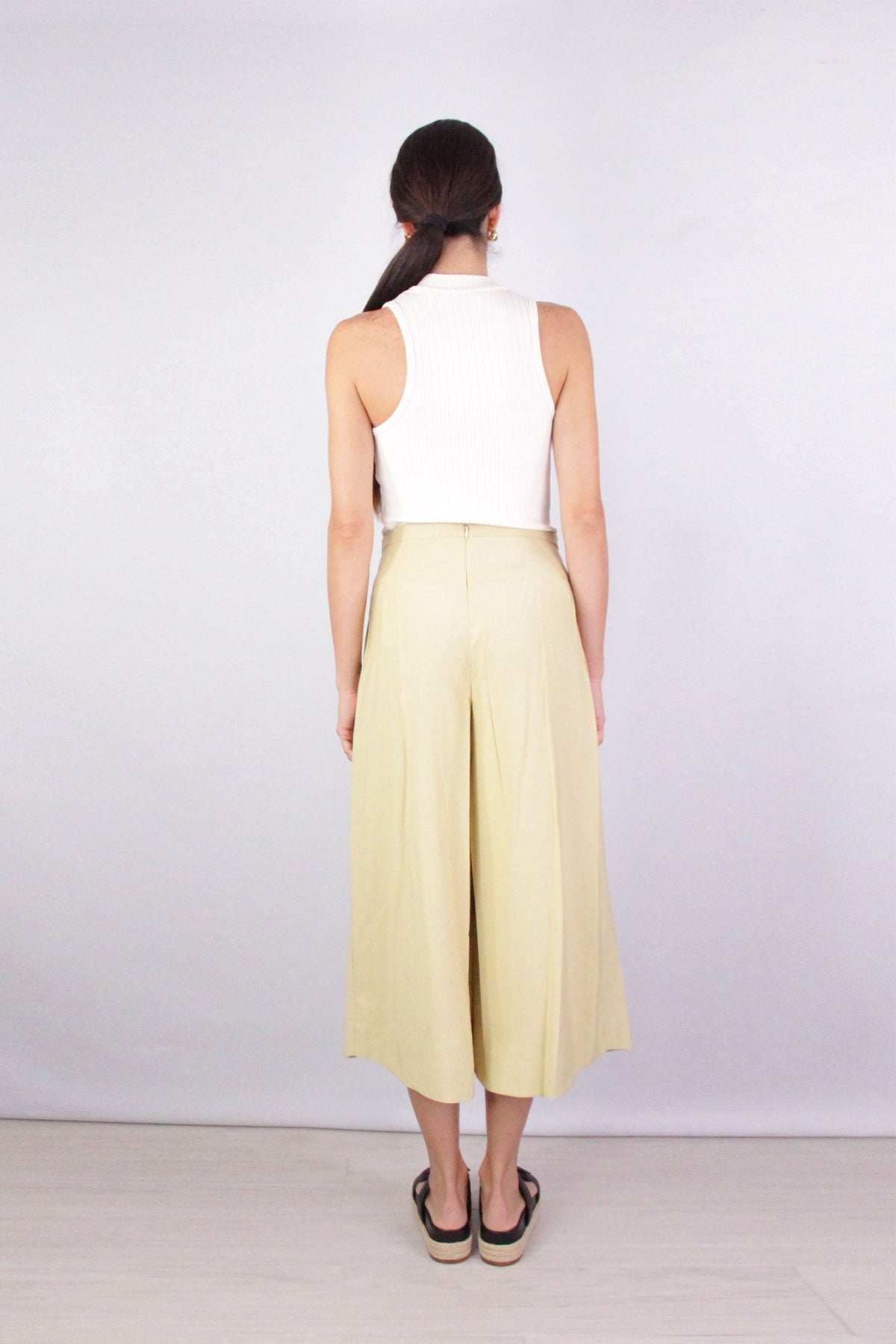 Belted Palazzo Culotte in Maiz