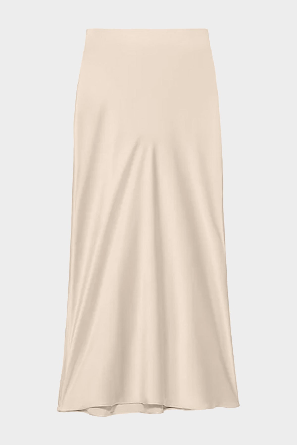 Bias Midi Skirt in Khaki Tan