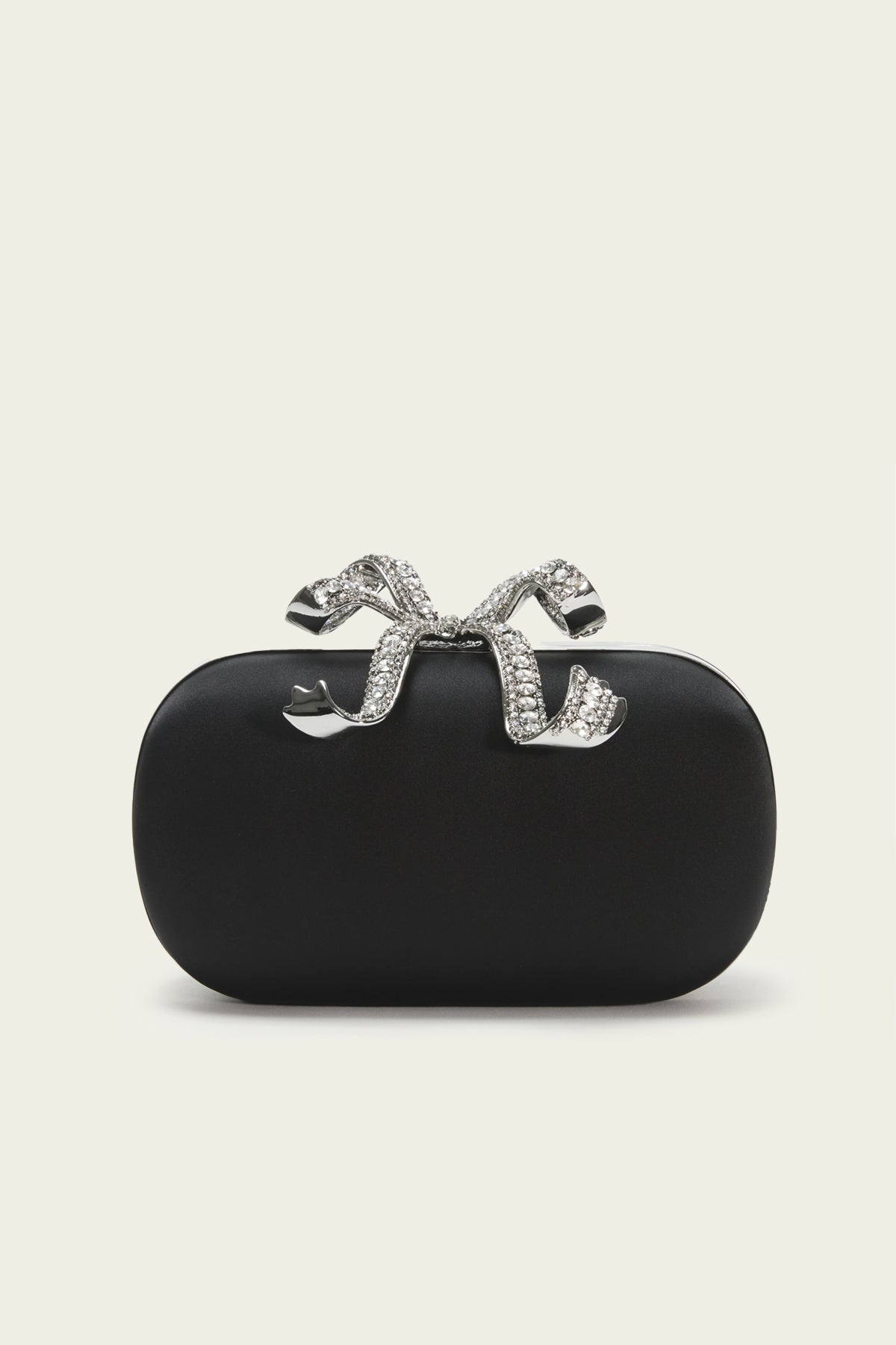 Black Satin Bow Clutch