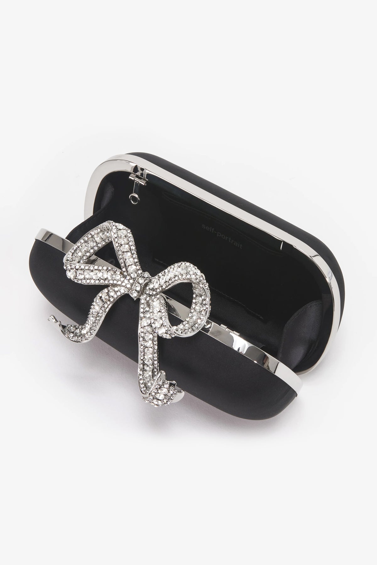 Black Satin Bow Clutch