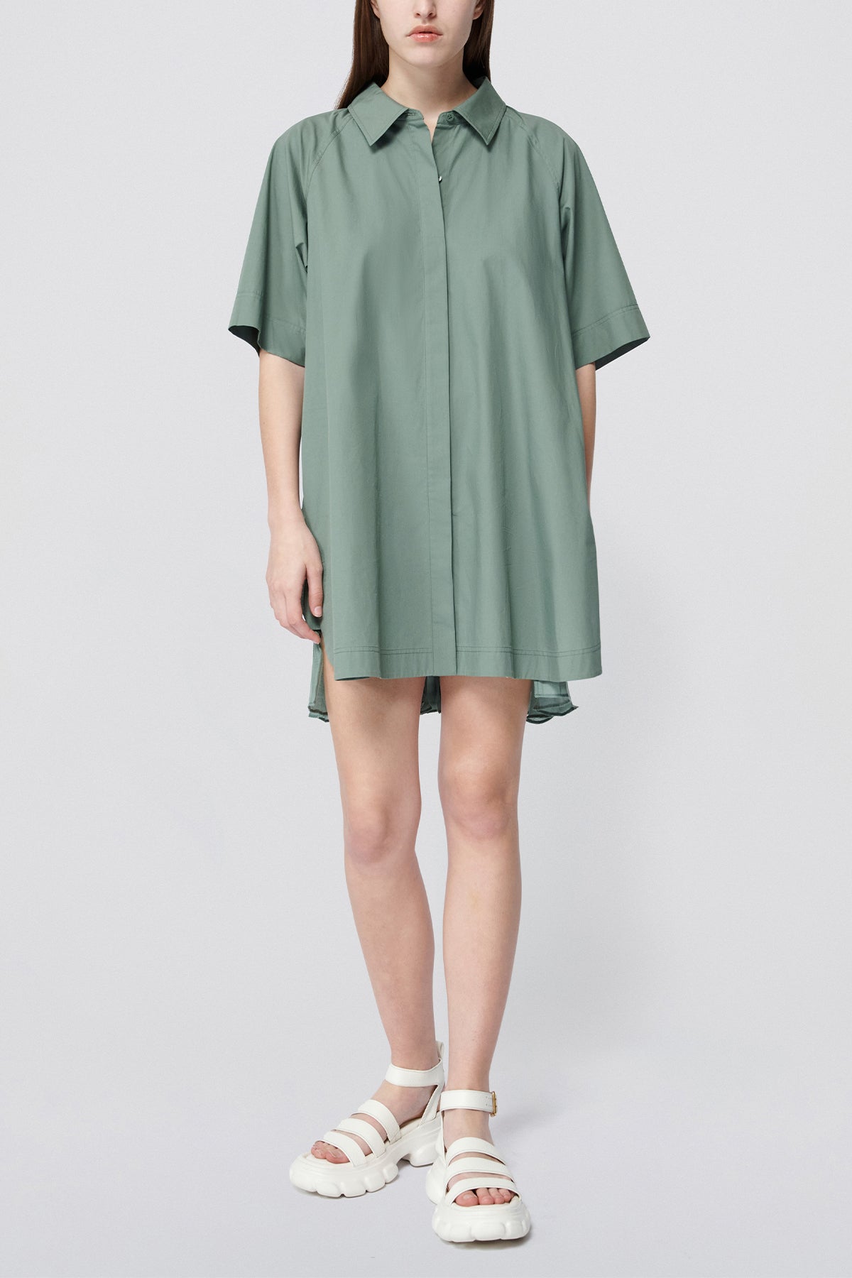 Blanche Shirt Mini Dress in Park Slope