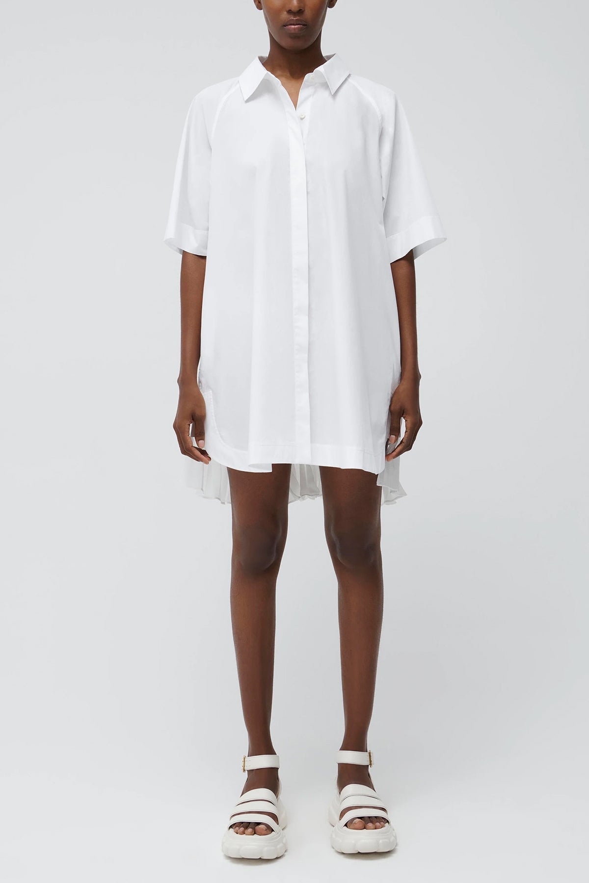 Blanche Shirt Mini Dress in White