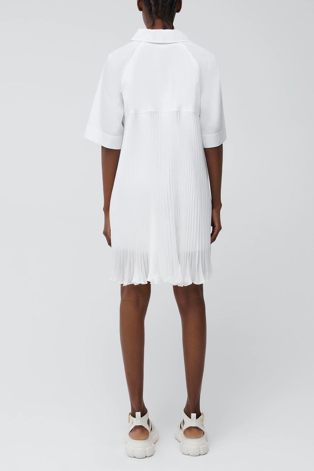 Blanche Shirt Mini Dress in White