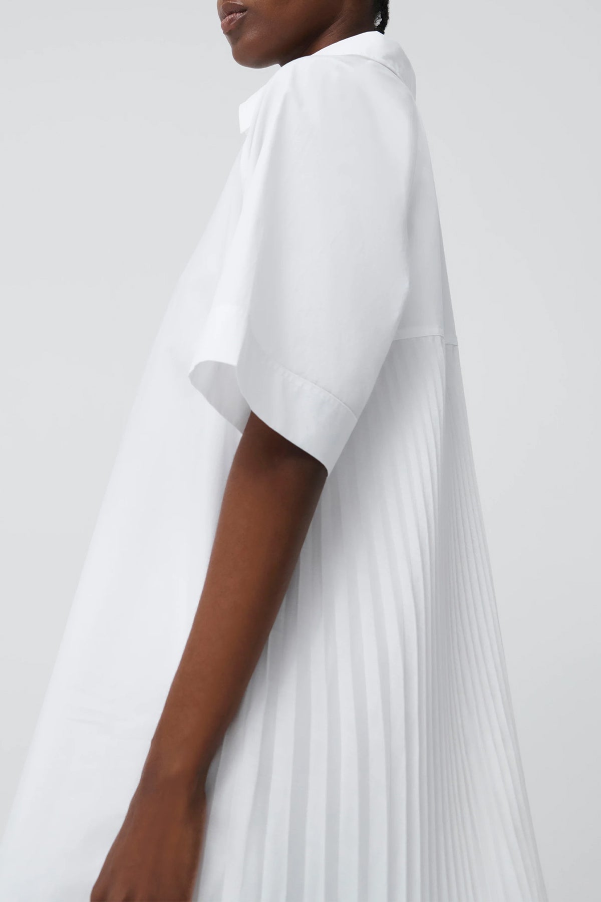 Blanche Shirt Mini Dress in White - TRUNKSHOW