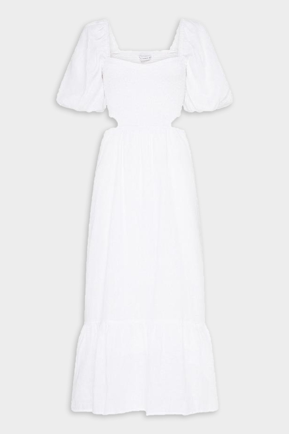 Bloom Midi Dress in Plain White