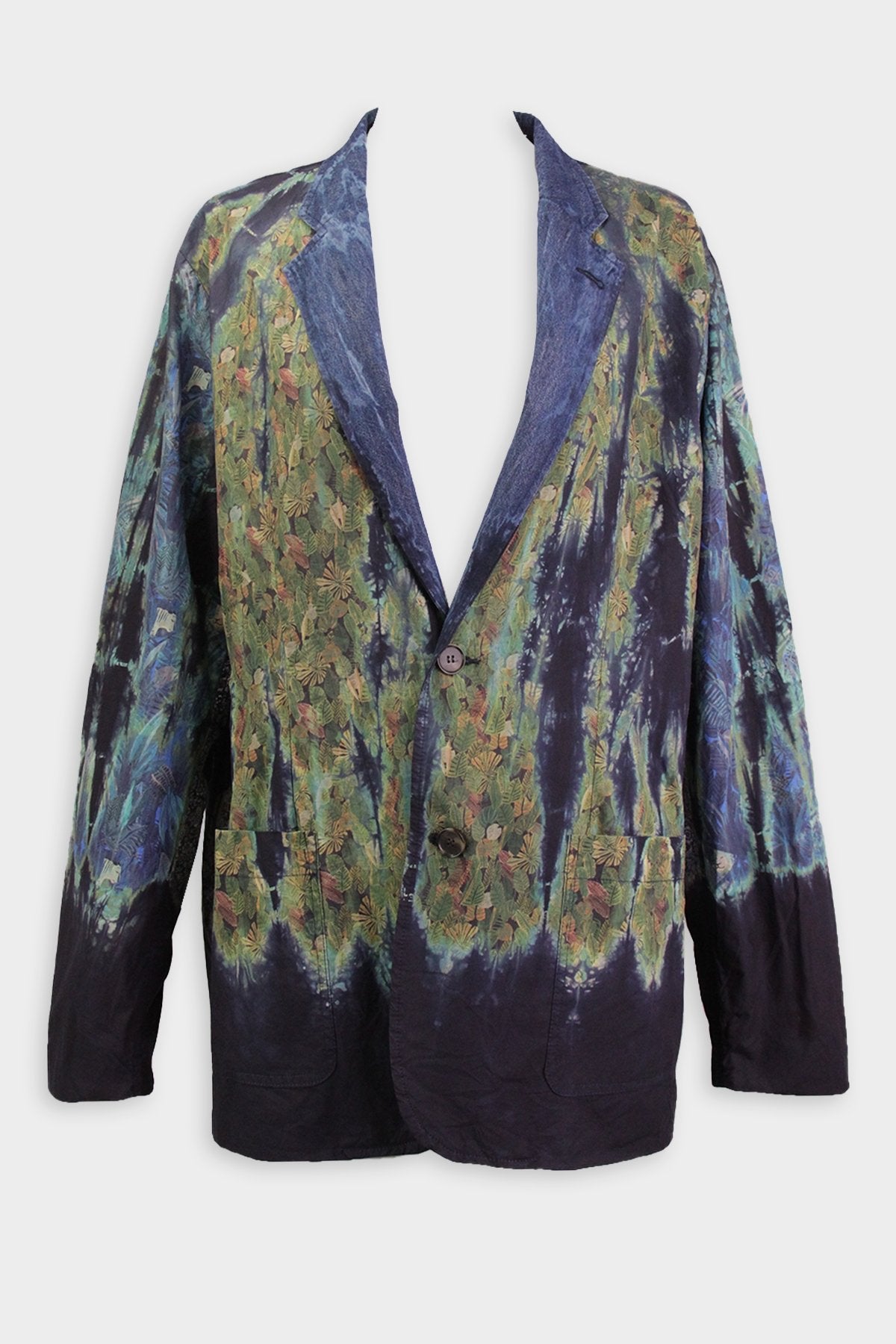 Boyfriend Blazer in Indigo Jungle