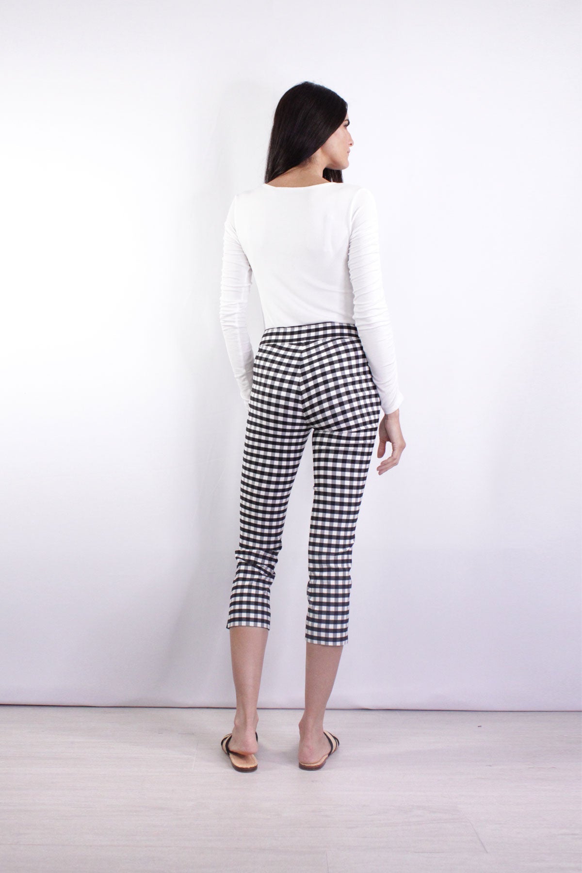 Brigitte Pant in Black Check