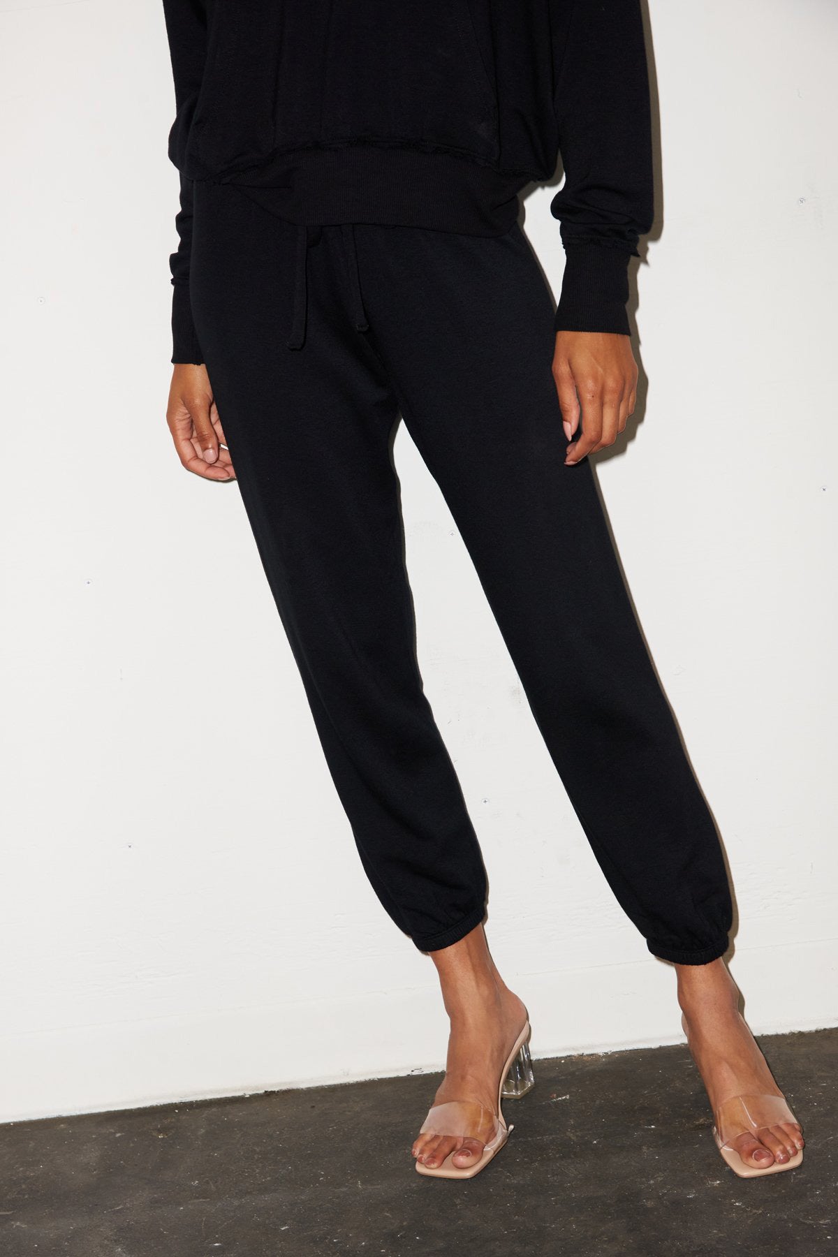 Brushed Terry Sweatpants in Black