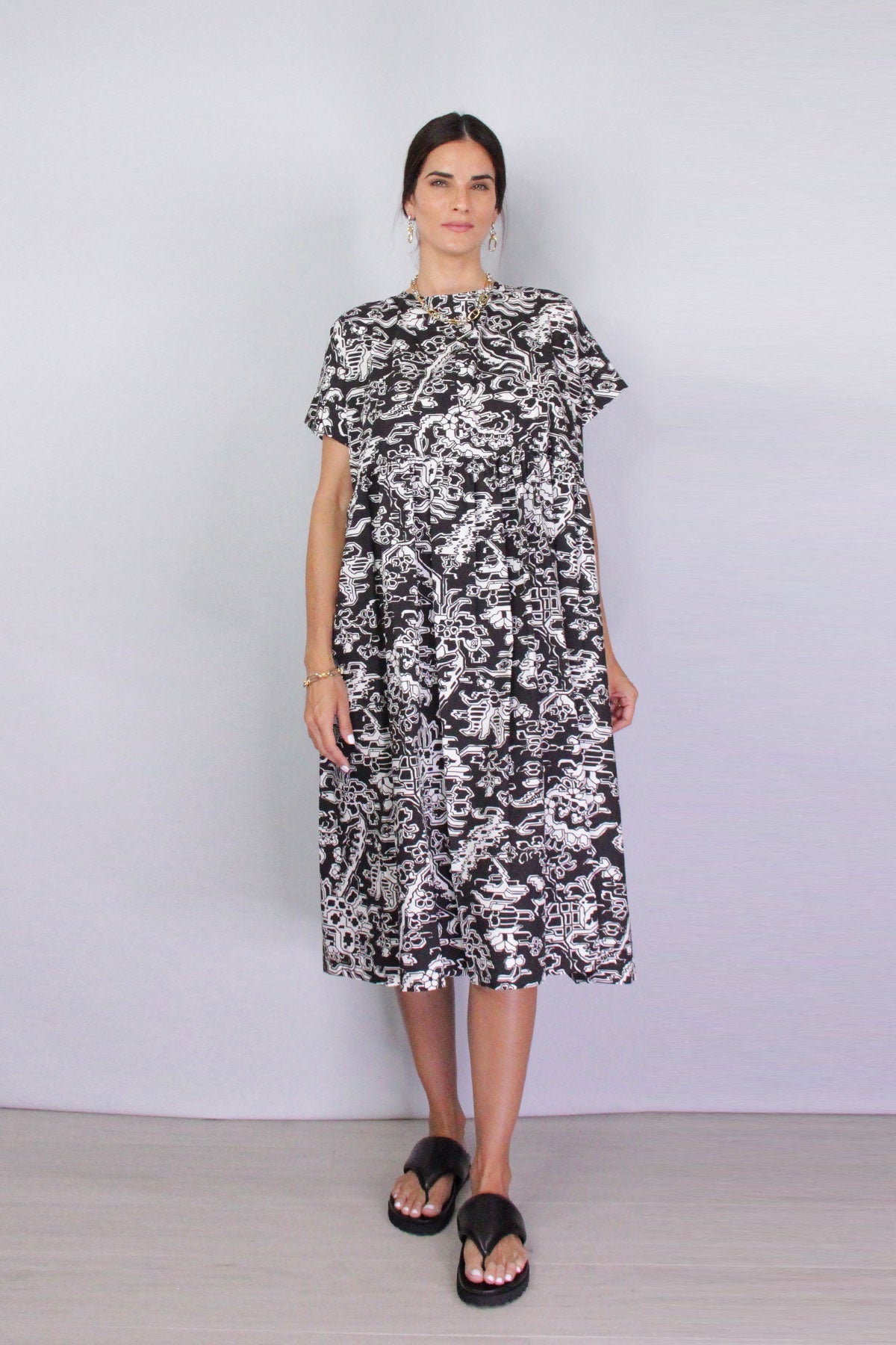 Caccia Dress in Black Multi