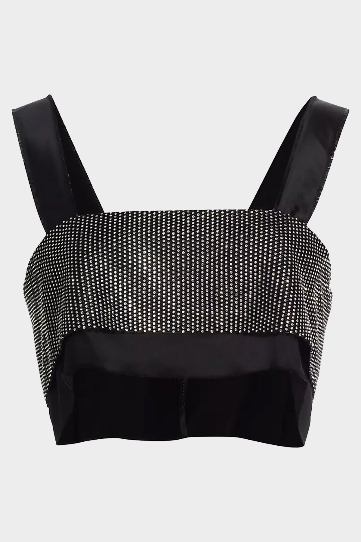 Capri Embellished Crop Top in Black