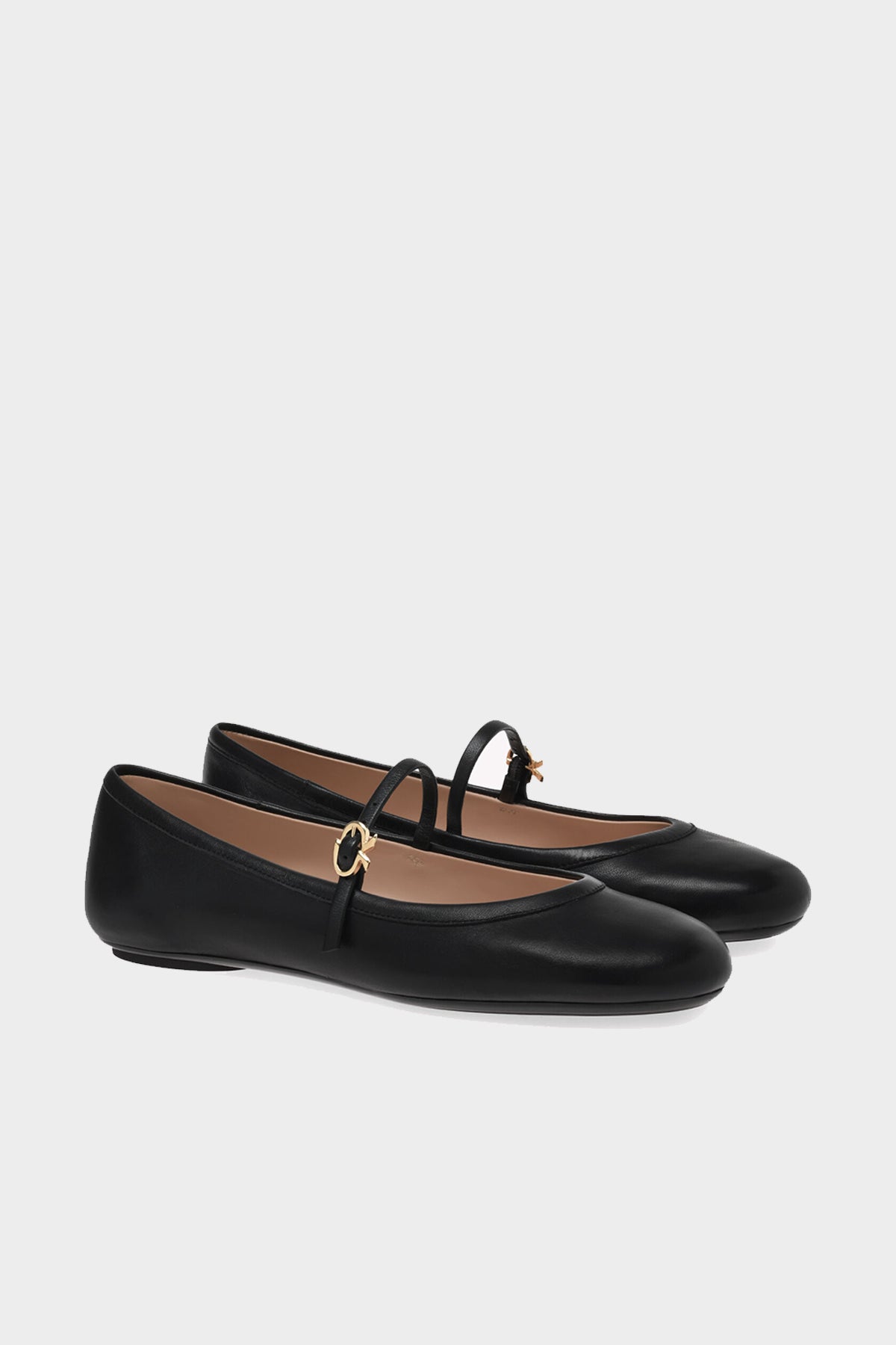 Carla Leather Ballerina Flats in Black