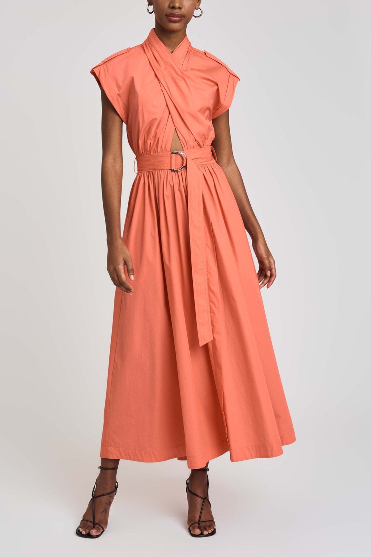 Celeste Wrap Dress in Coral