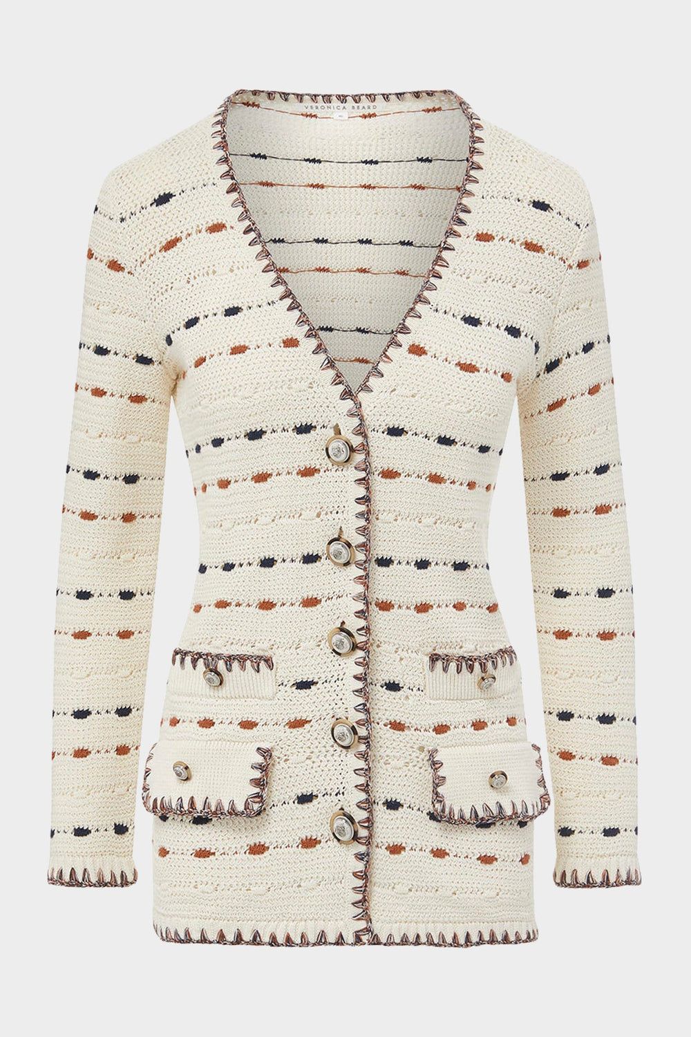 Ceriani Knit Jacket in Off White Multi