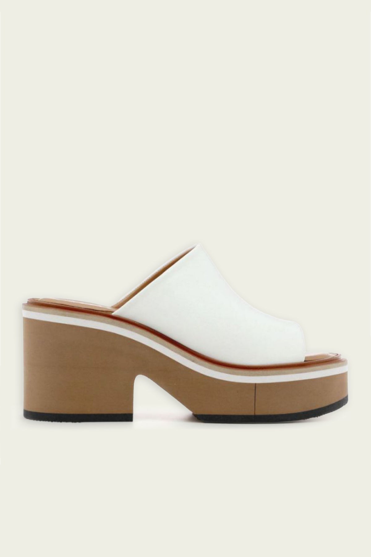 Cessy Leather Platform Mules in White