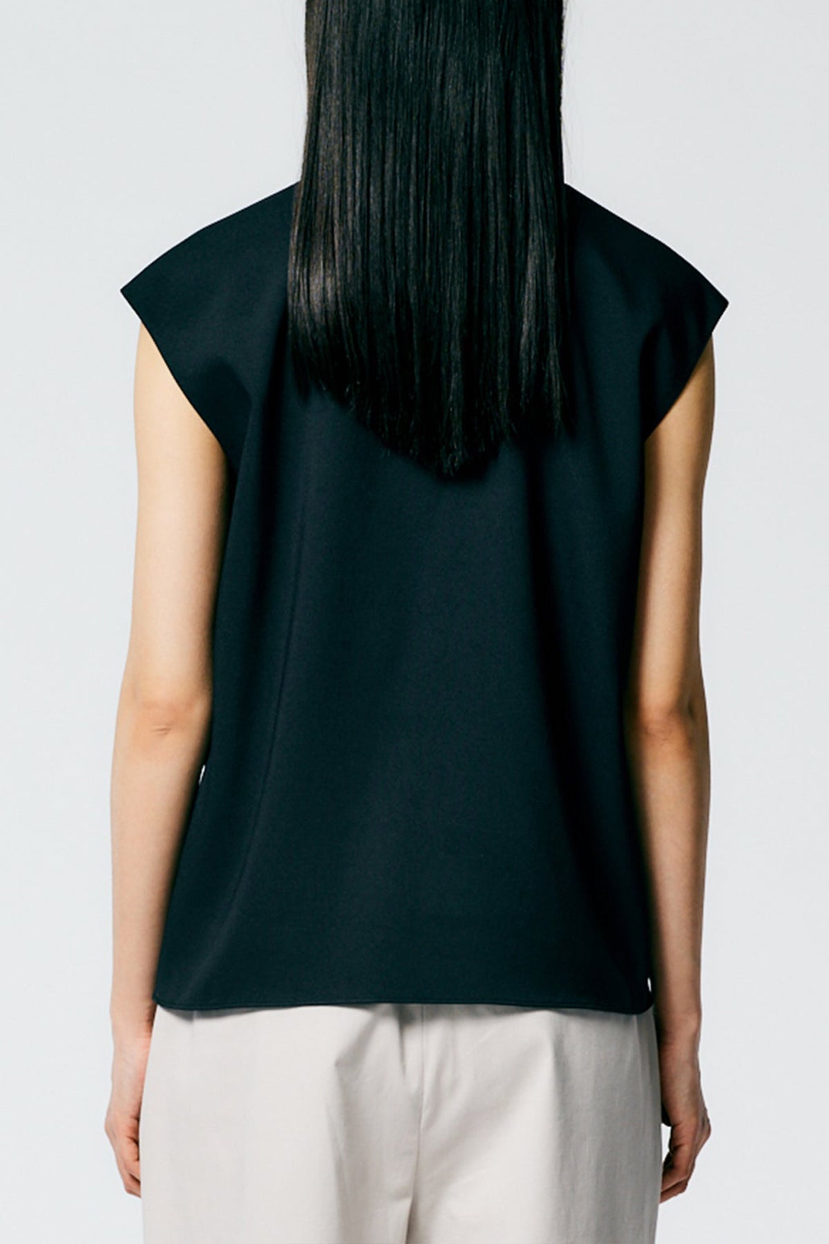 Chalky Drape Handkerchief Top in Black