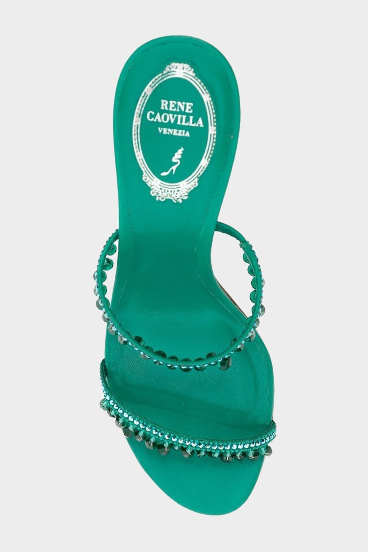 Chandelier Crystal 80 Sandals in Emerald