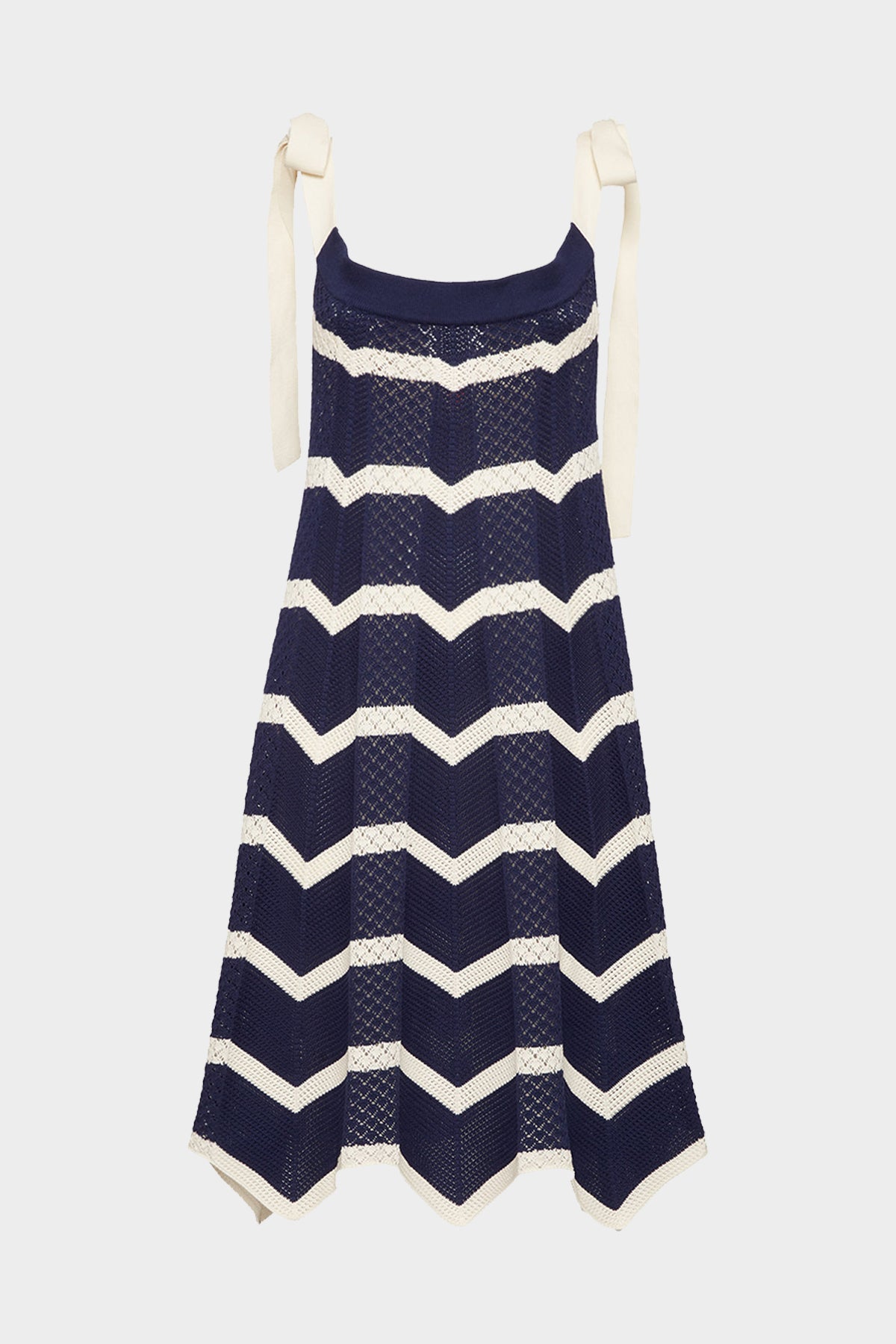 Chevron Mini Dress in Navy Avorio