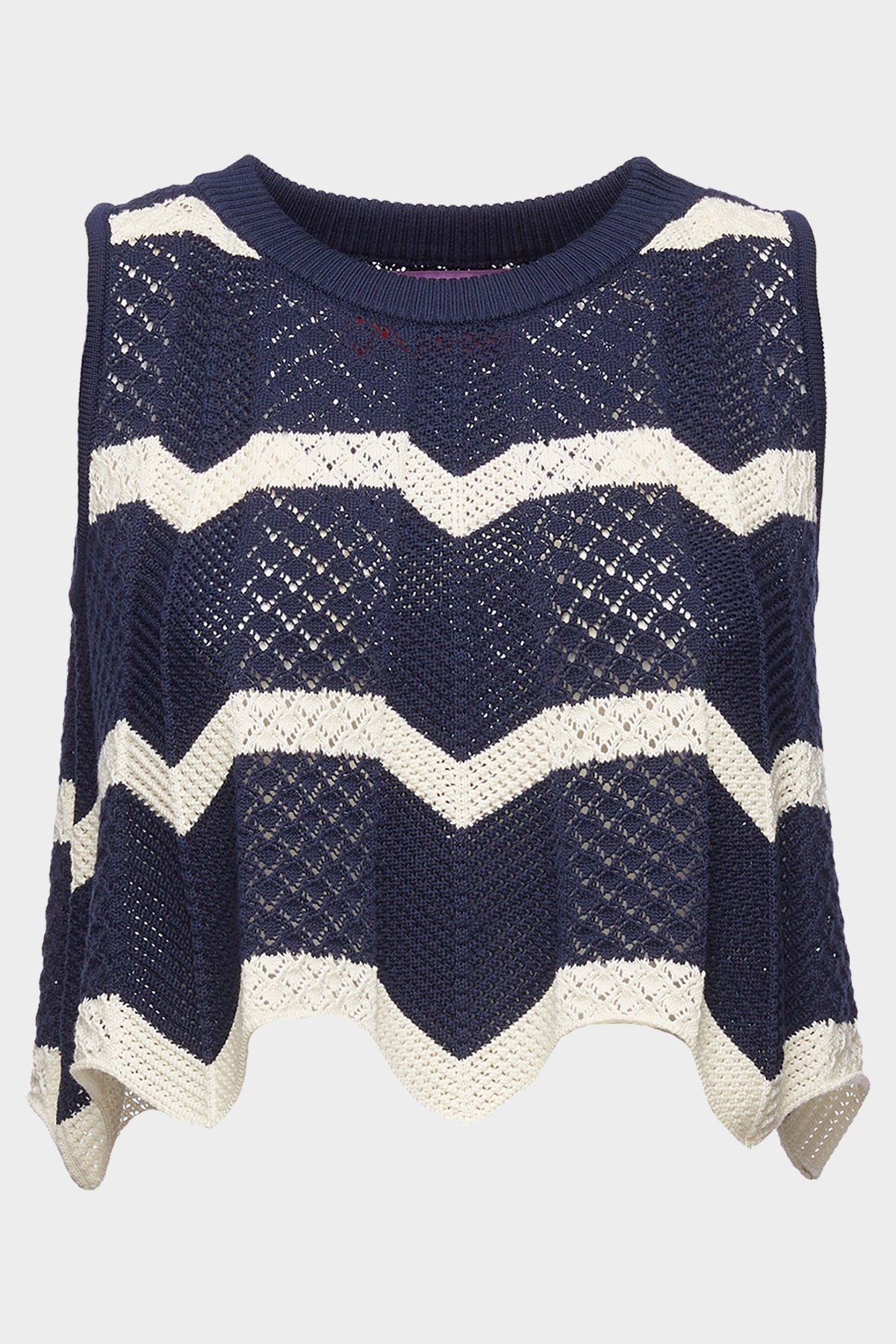 Chevron Top in Navy Avorio