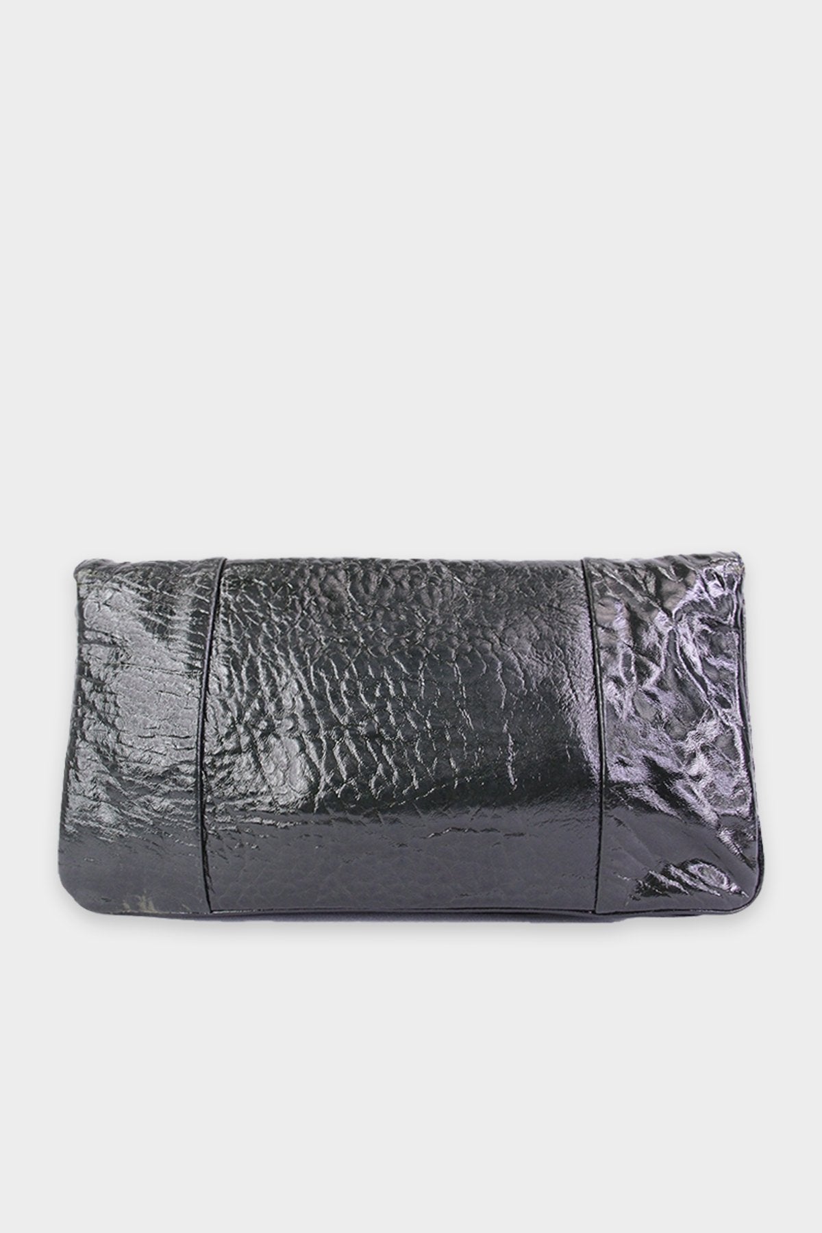 Chloe Dark Green Patent Leather Medium Clutch