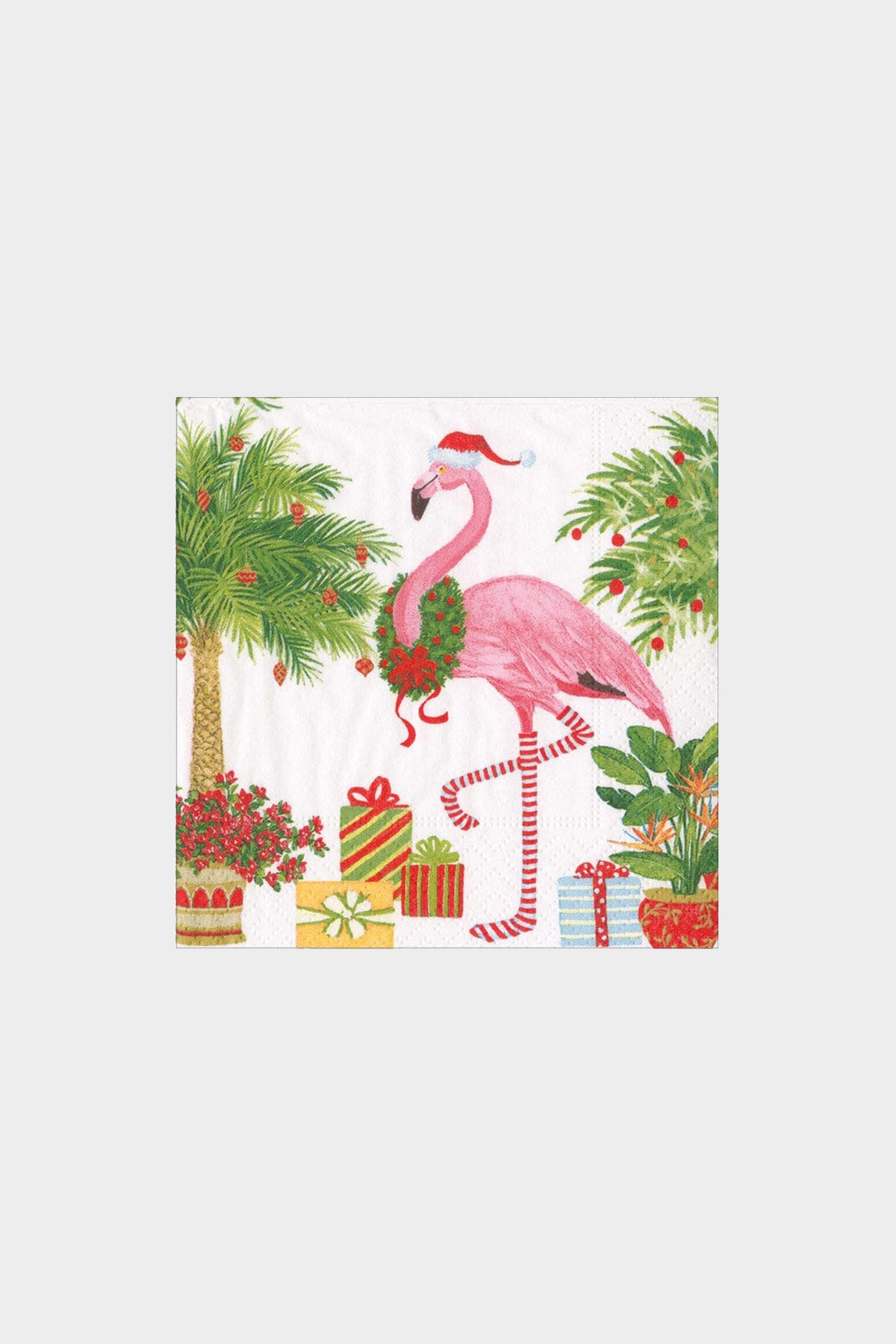 Christmas Flamingos Boxed Cocktail Napkins